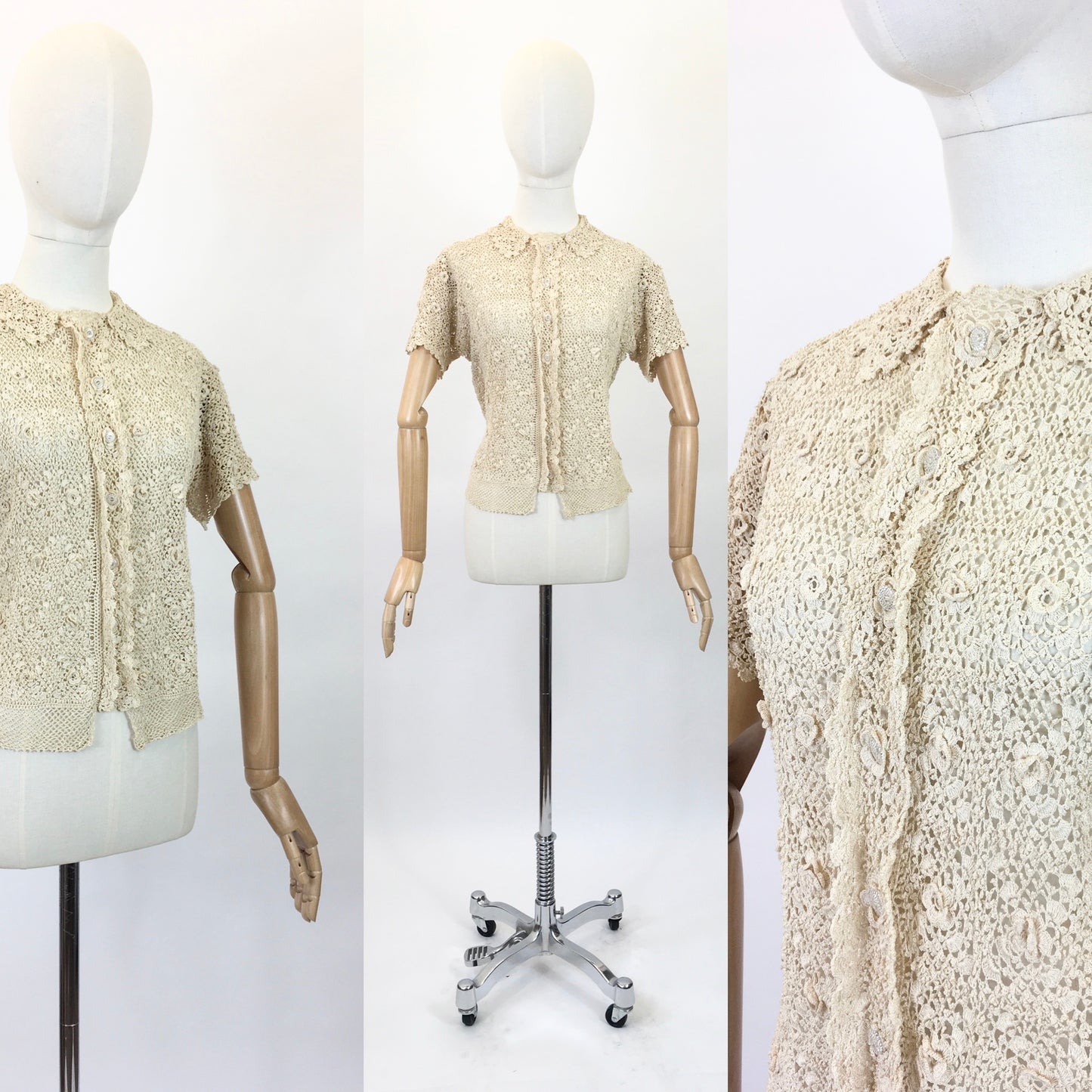 Original 30’s Crochet Blouse - in Cream