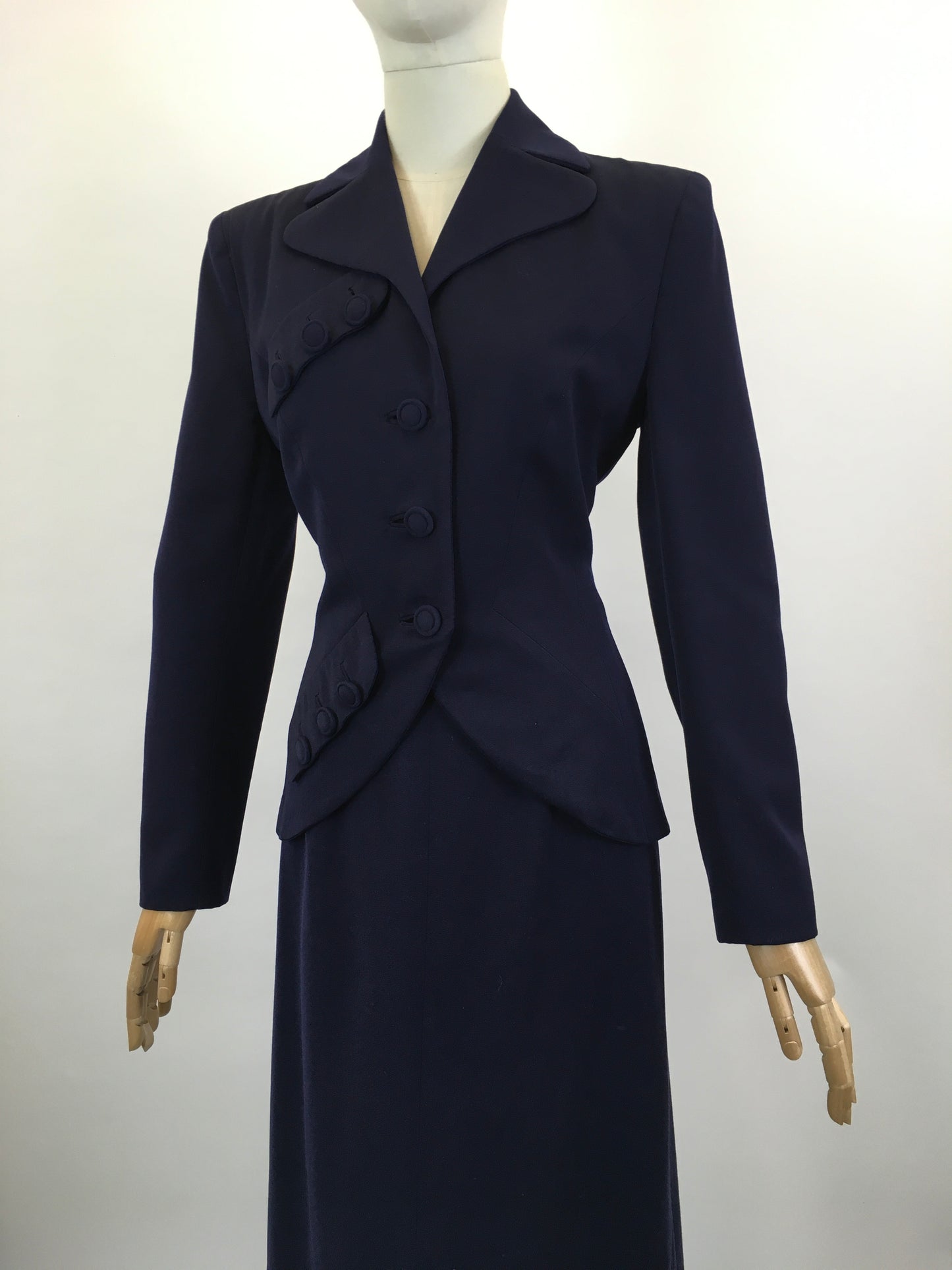 RESERVED FOR EMILY L. PLEASE DO NOT BUY. Original 1940’s Fabulous 2pc suit - True Navy