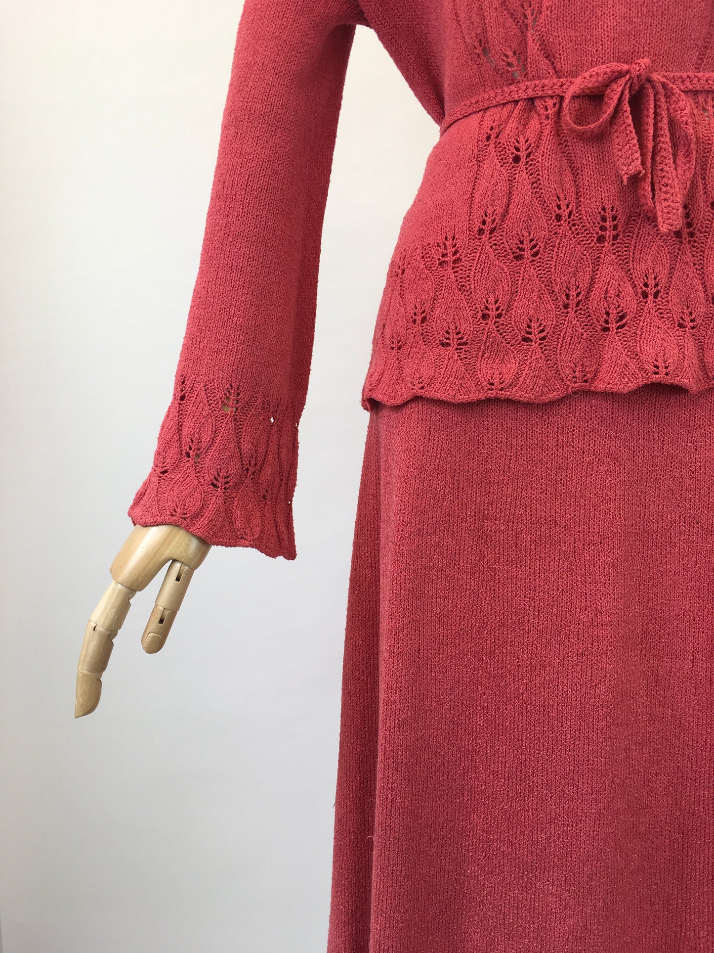 Original late 30's 3pc Knit Set - in Gorgeous Salmon