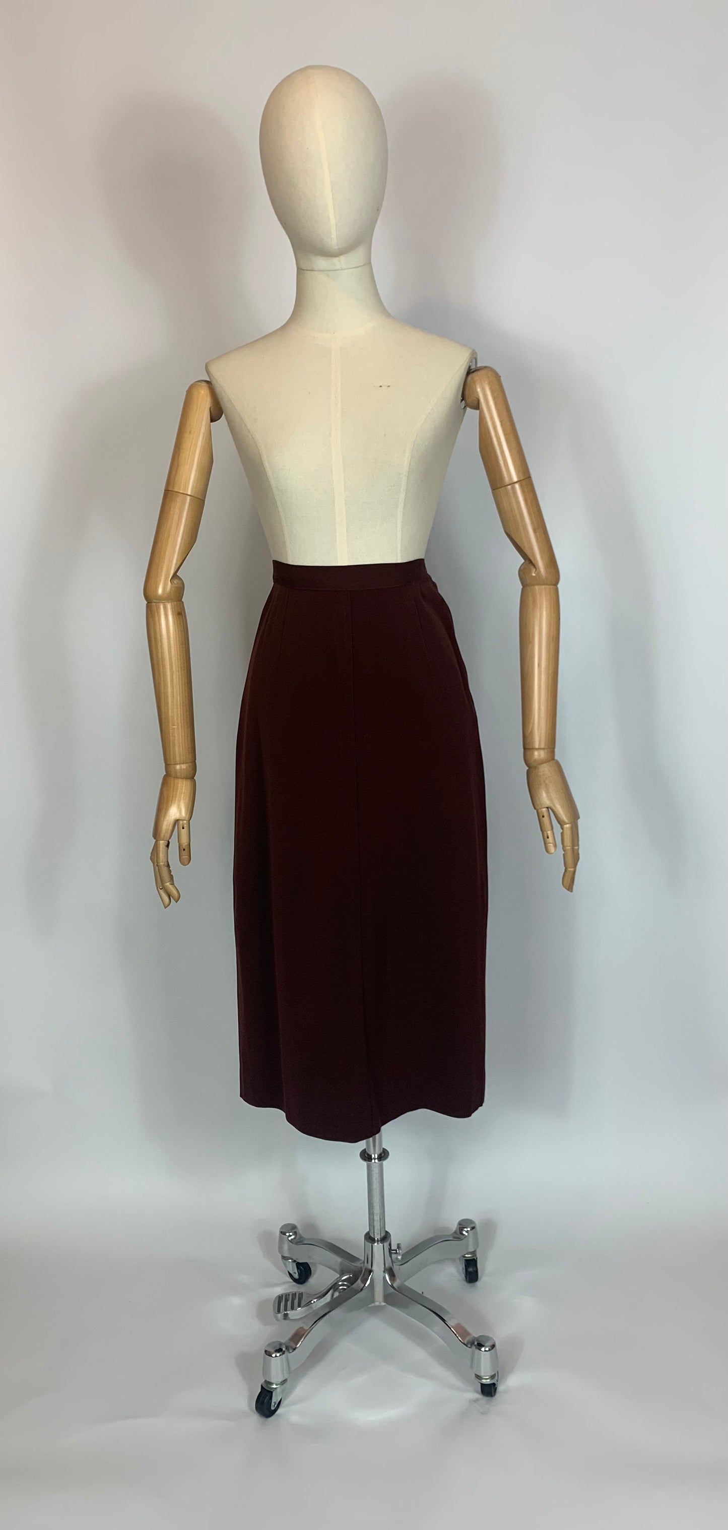 Original 1940’s Gorgeous Gaberdine skirt - in Cadbury Brown