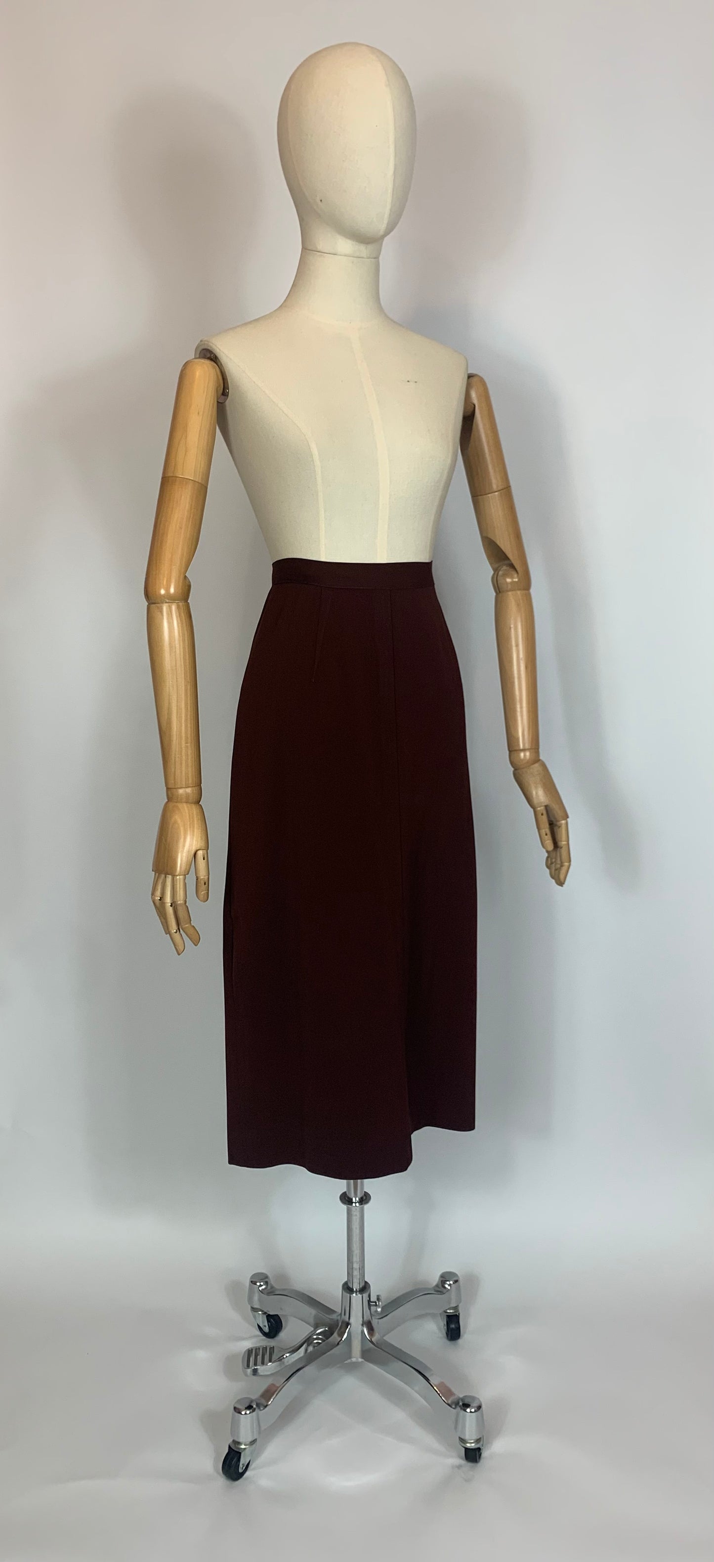 Original 1940’s Gorgeous Gaberdine skirt - in Cadbury Brown