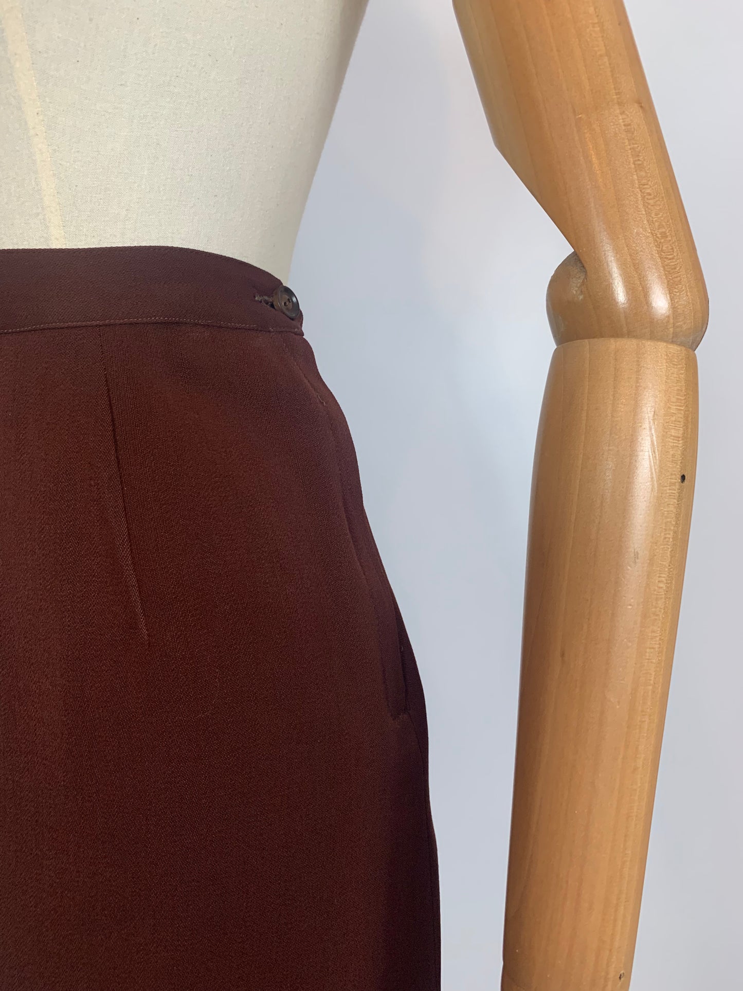 Original 1940’s Gorgeous Gaberdine skirt - in Cadbury Brown