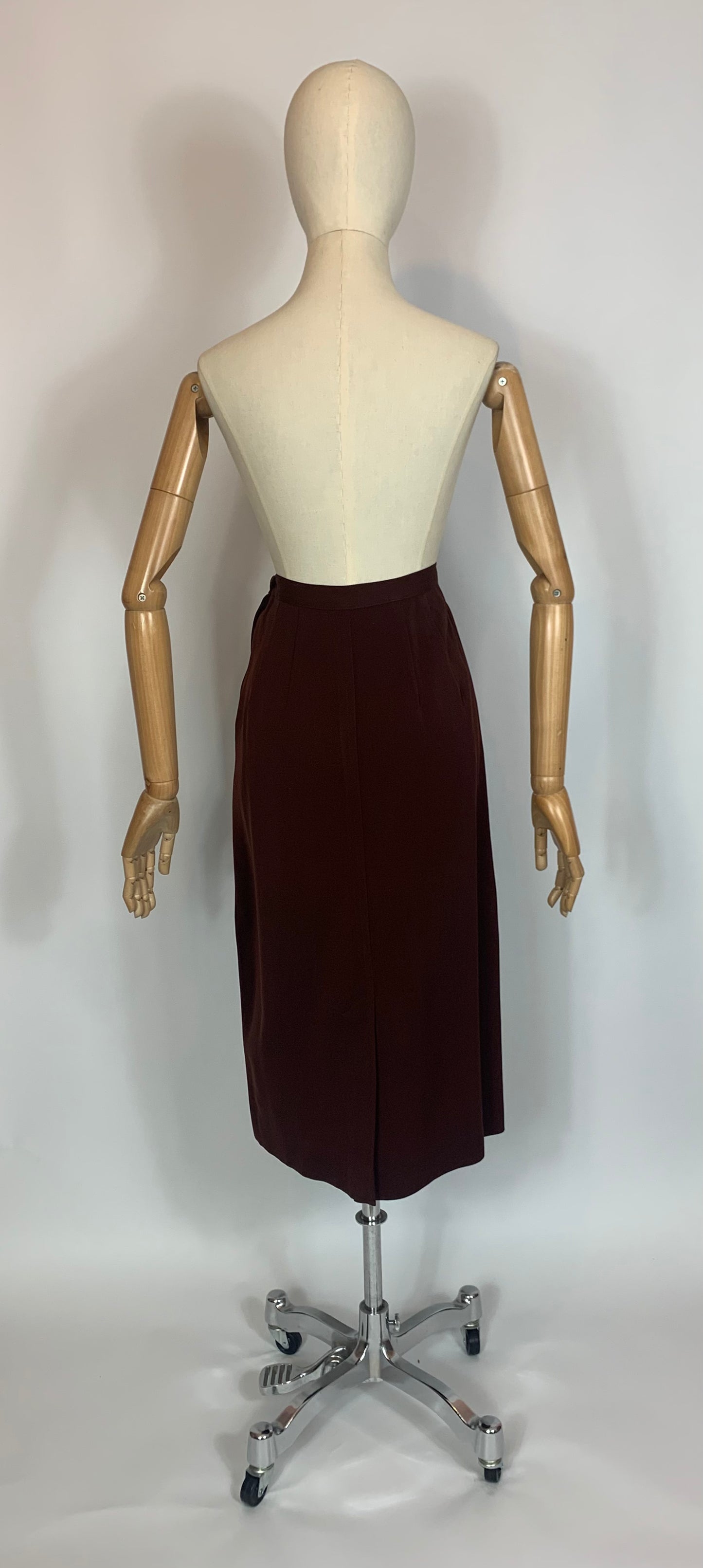 Original 1940’s Gorgeous Gaberdine skirt - in Cadbury Brown