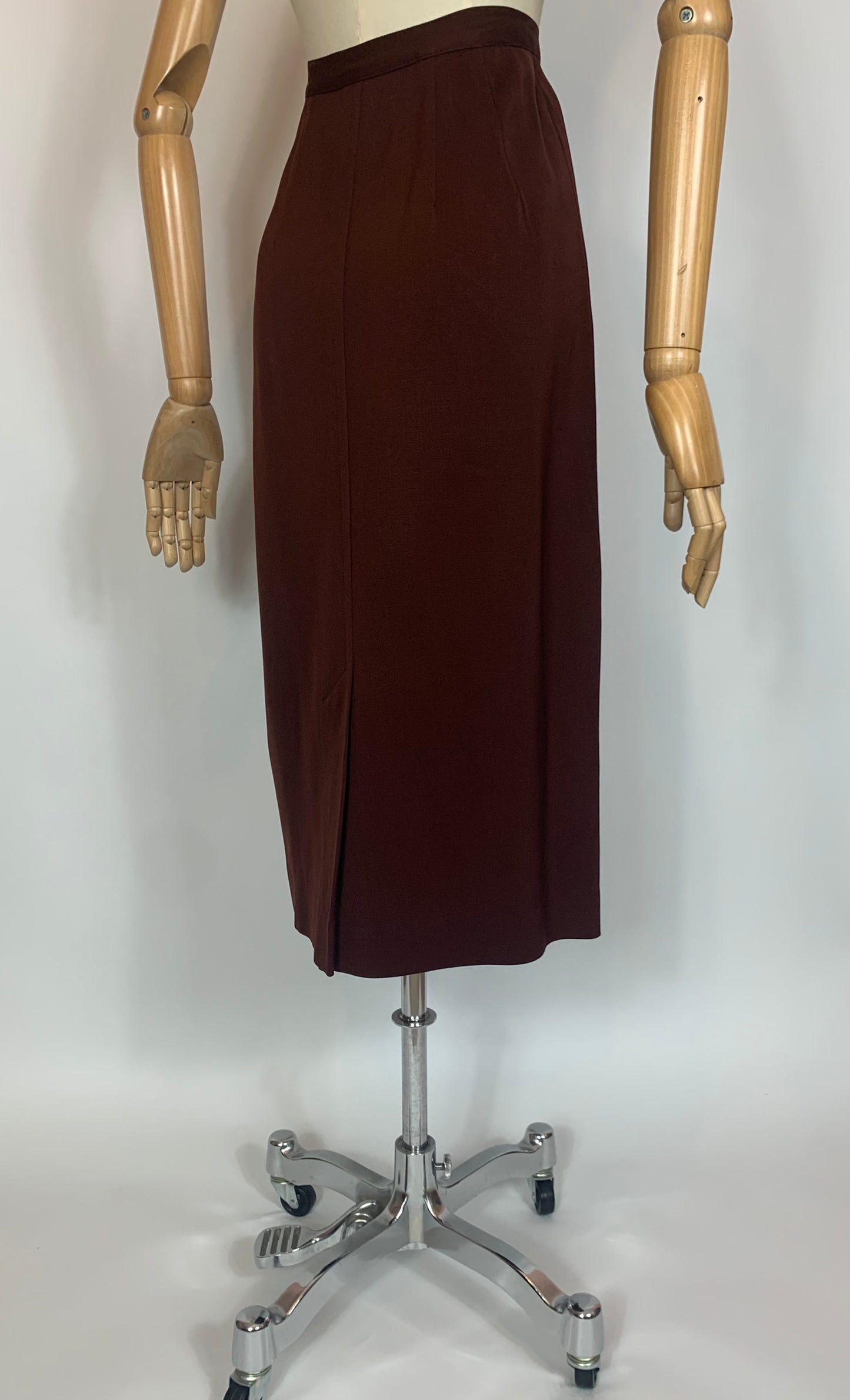 Original 1940’s Gorgeous Gaberdine skirt - in Cadbury Brown