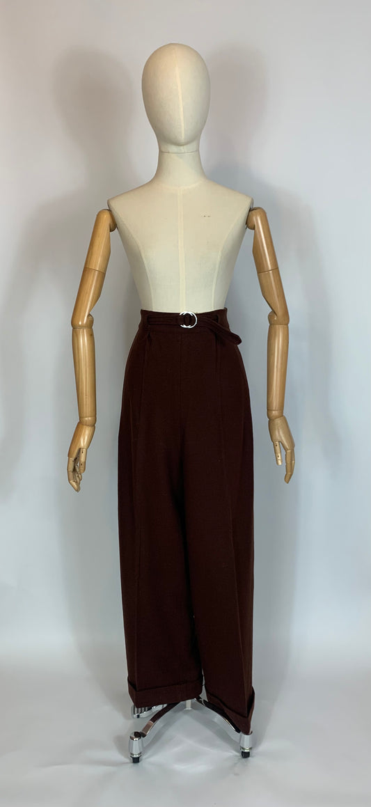 Original Rare 11011 Dinner plate label 1940’s Woollen trousers - Brown