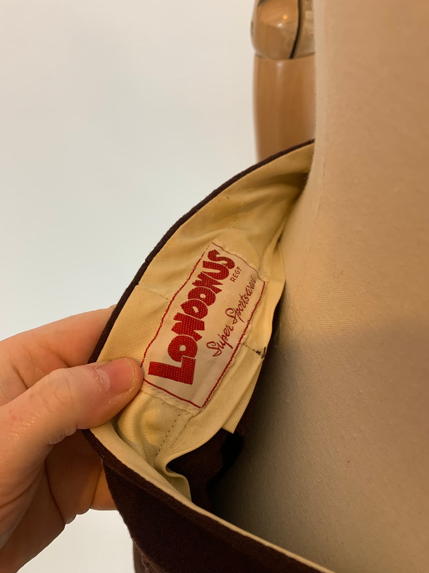 Original Rare 11011 Dinner plate label 1940’s Woollen trousers - Brown