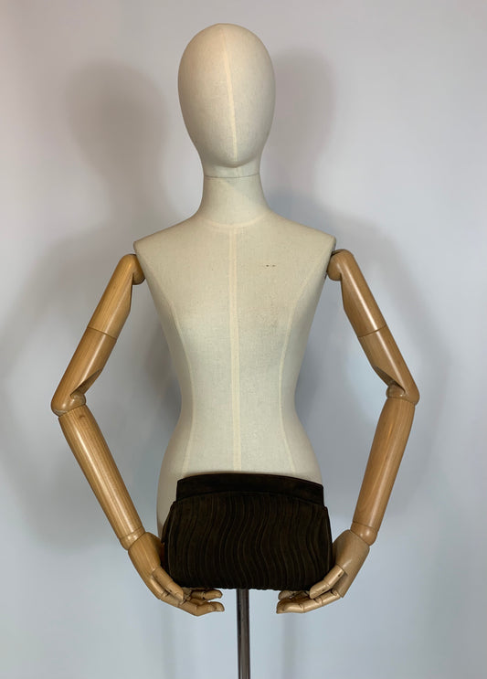 Original 1930’s Gorgeous Soft suede clutch - mid brown.