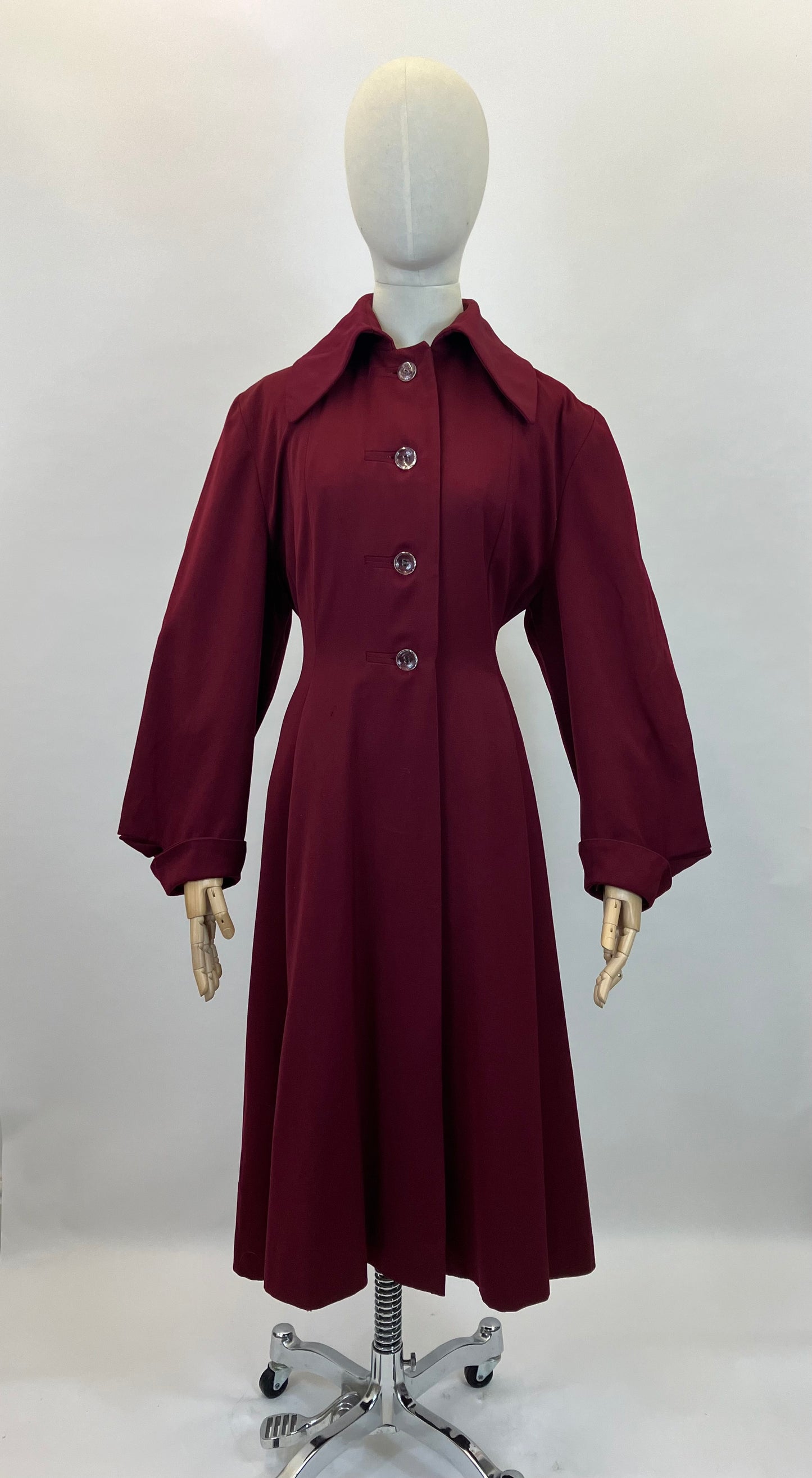 Original Fabulous 1940's Princess Coat - in Spectacular Wine colour