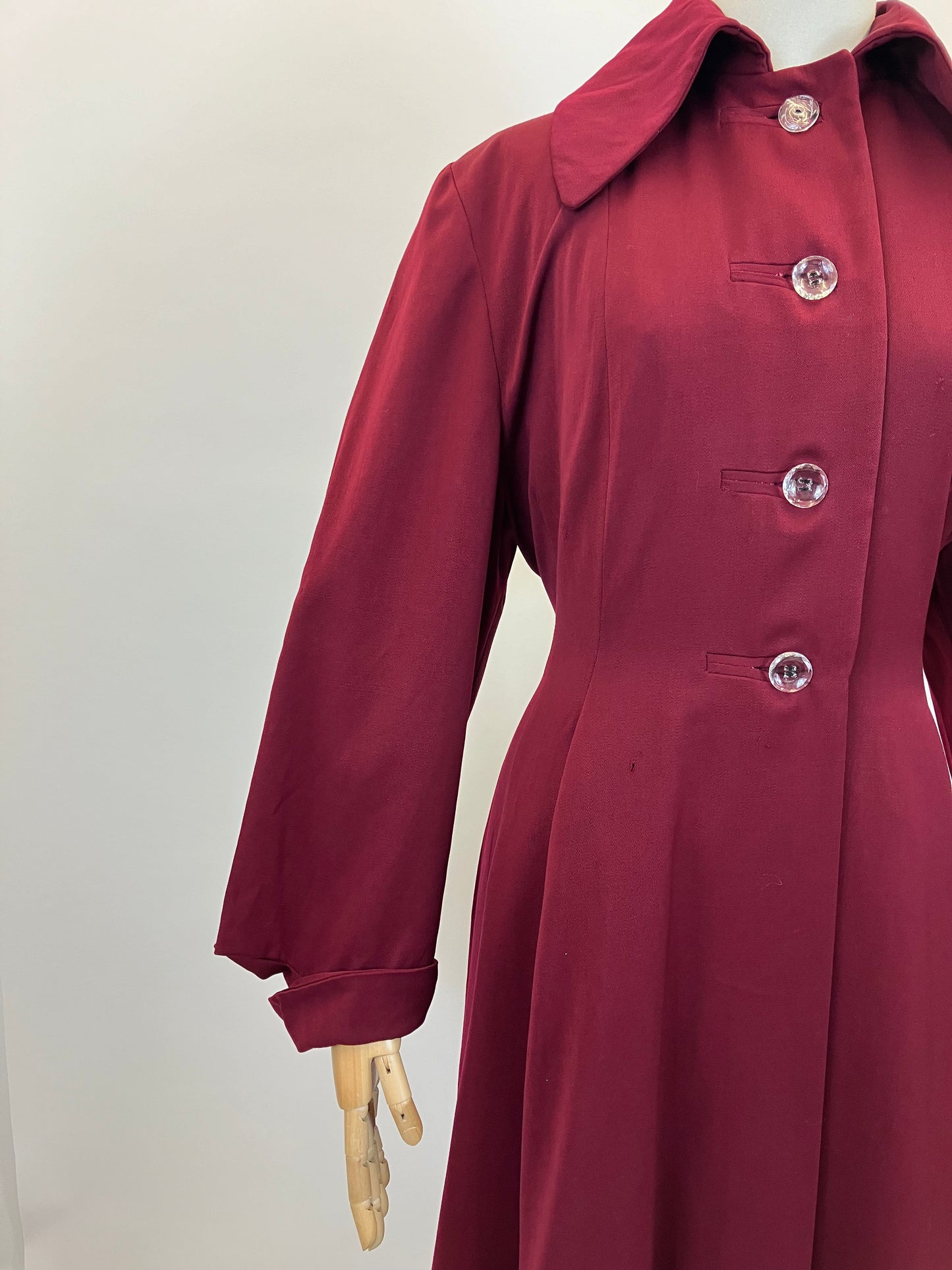 Original Fabulous 1940's Princess Coat - in Spectacular Wine colour