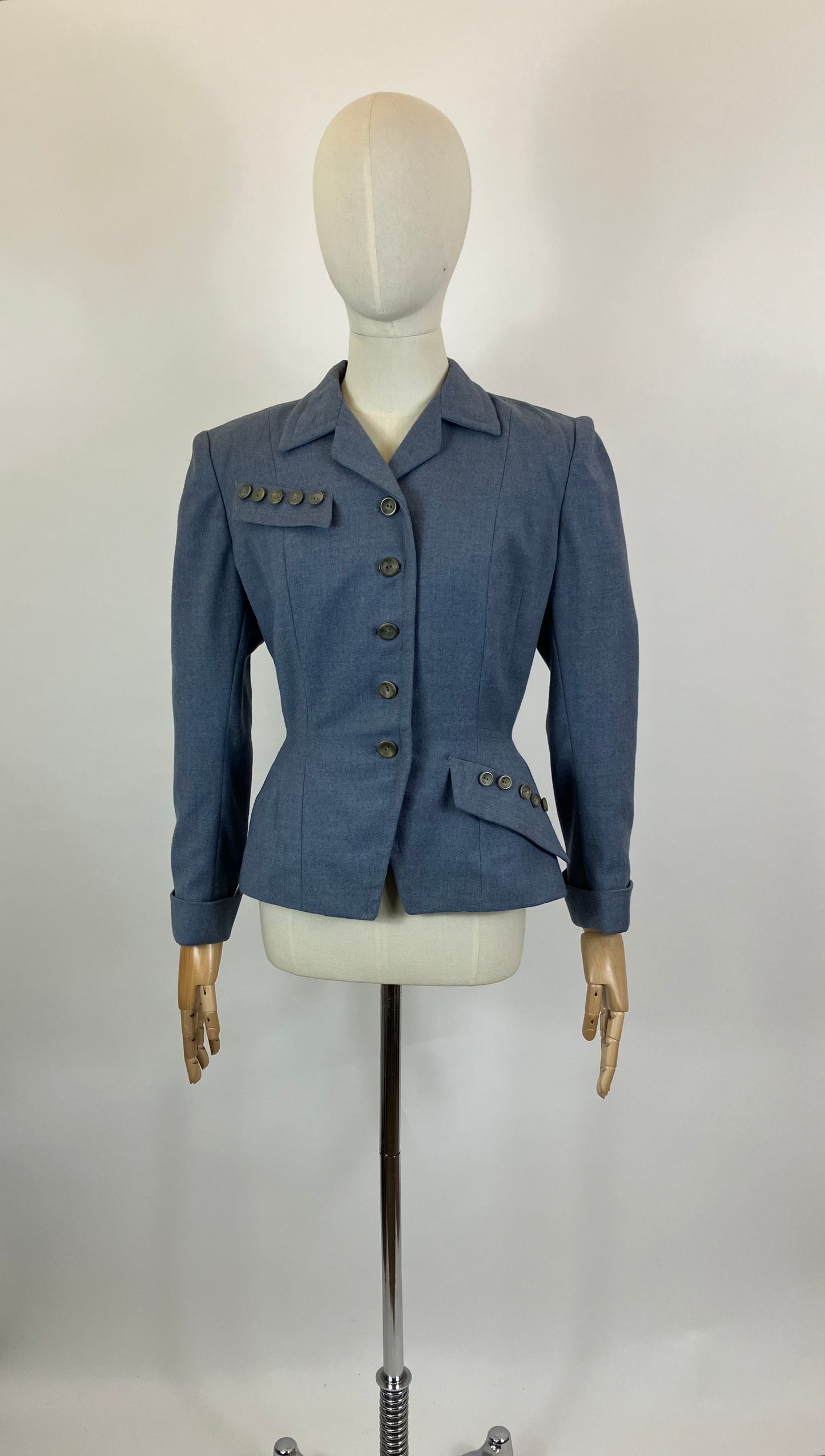 Original 1940's Gorgeous Woollen Jacket - in Powder Blue