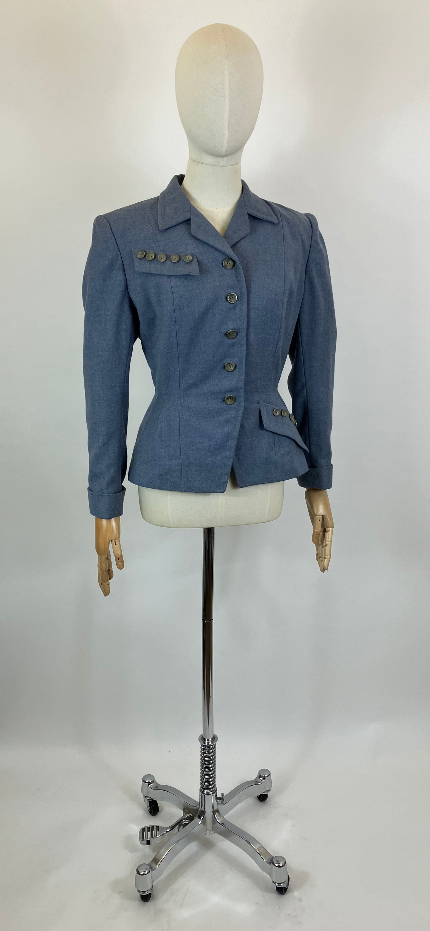 Original 1940's Gorgeous Woollen Jacket - in Powder Blue