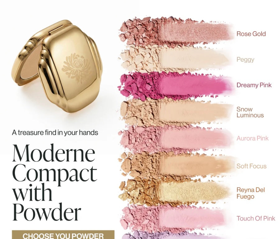Besame Cosmetics - Gold compact with Peggy Powder refill