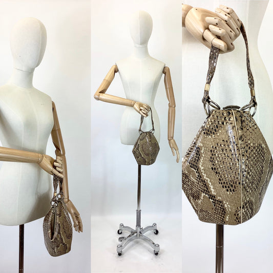 Original 1940’s Exquisite Skin Handbag - In An Unusual Shape