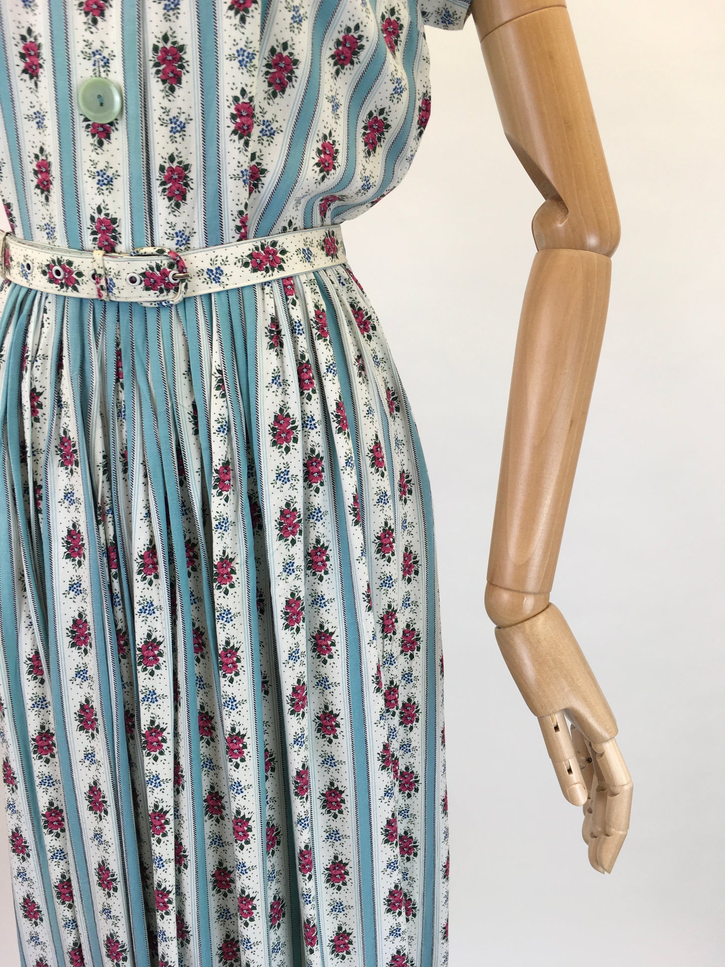 Original 1950’s ‘ St. Michael’ Floral Cotton Day Dress - In Beautiful Blues, Pinks, Greens and Whites