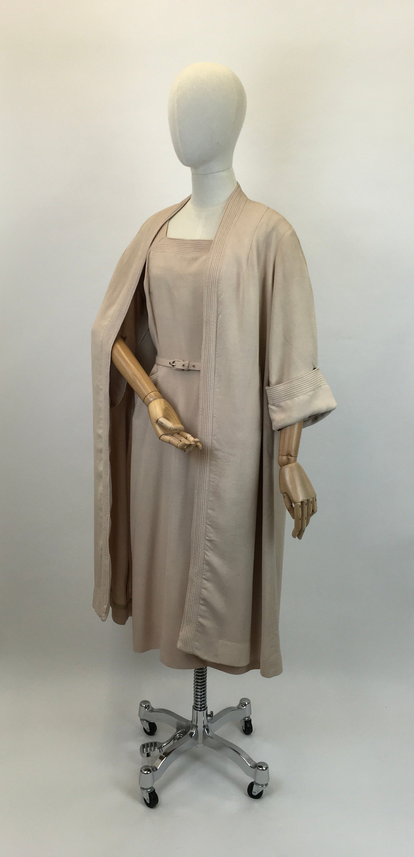 Original 1950’s Stunning ‘ Peggy Page’ Dress and Coat set - In Soft Sand Moygoshal Linen