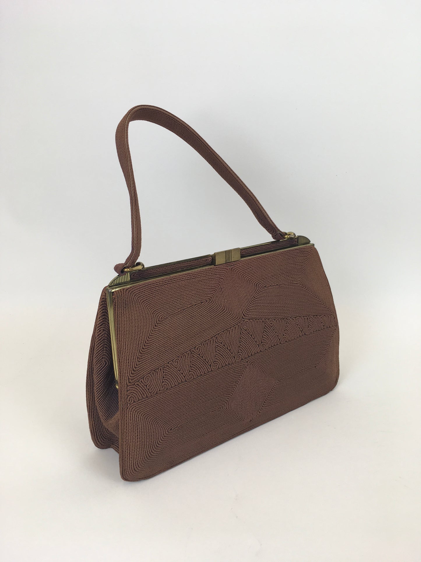 Original Beautiful 1940’s ‘ Corde’ Handbag - In Soft Brown