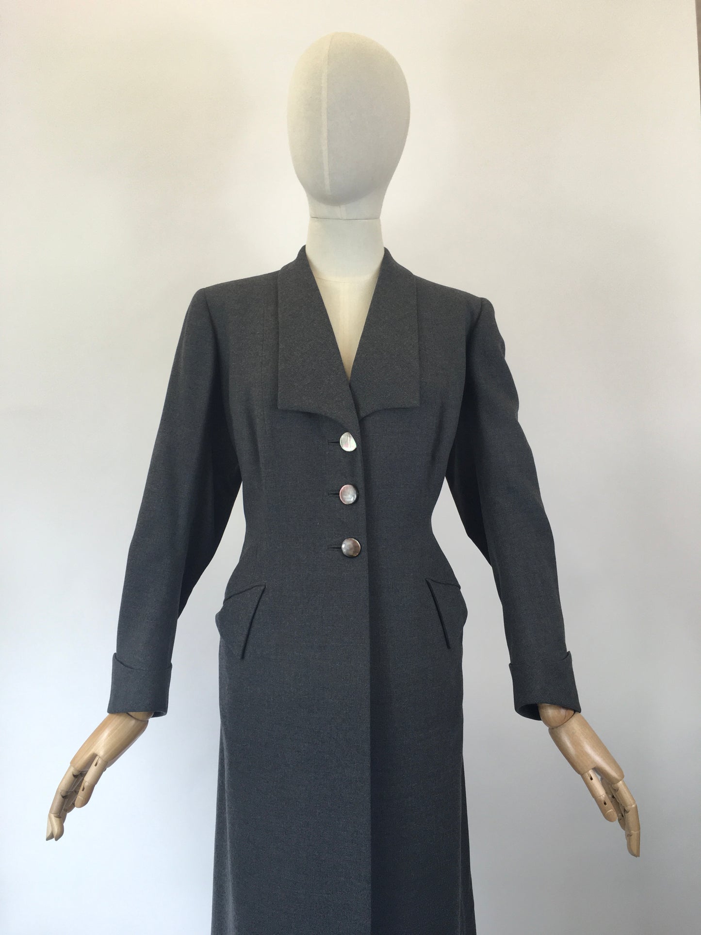 Original 1930’s Tailored Spring Weight Coat - In Grey