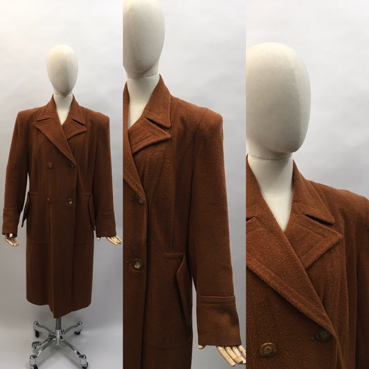 Original 1940s Utility CC41 Rust Coat - Exquisitely Tailored in a lovely soft rust wool