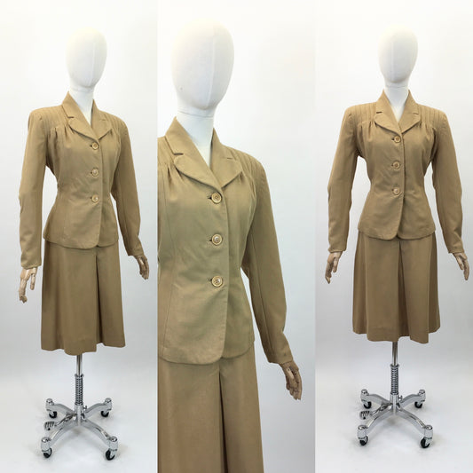 Original 1940's Fabulous Wool 2 pc Suit - In A Deep Mustard