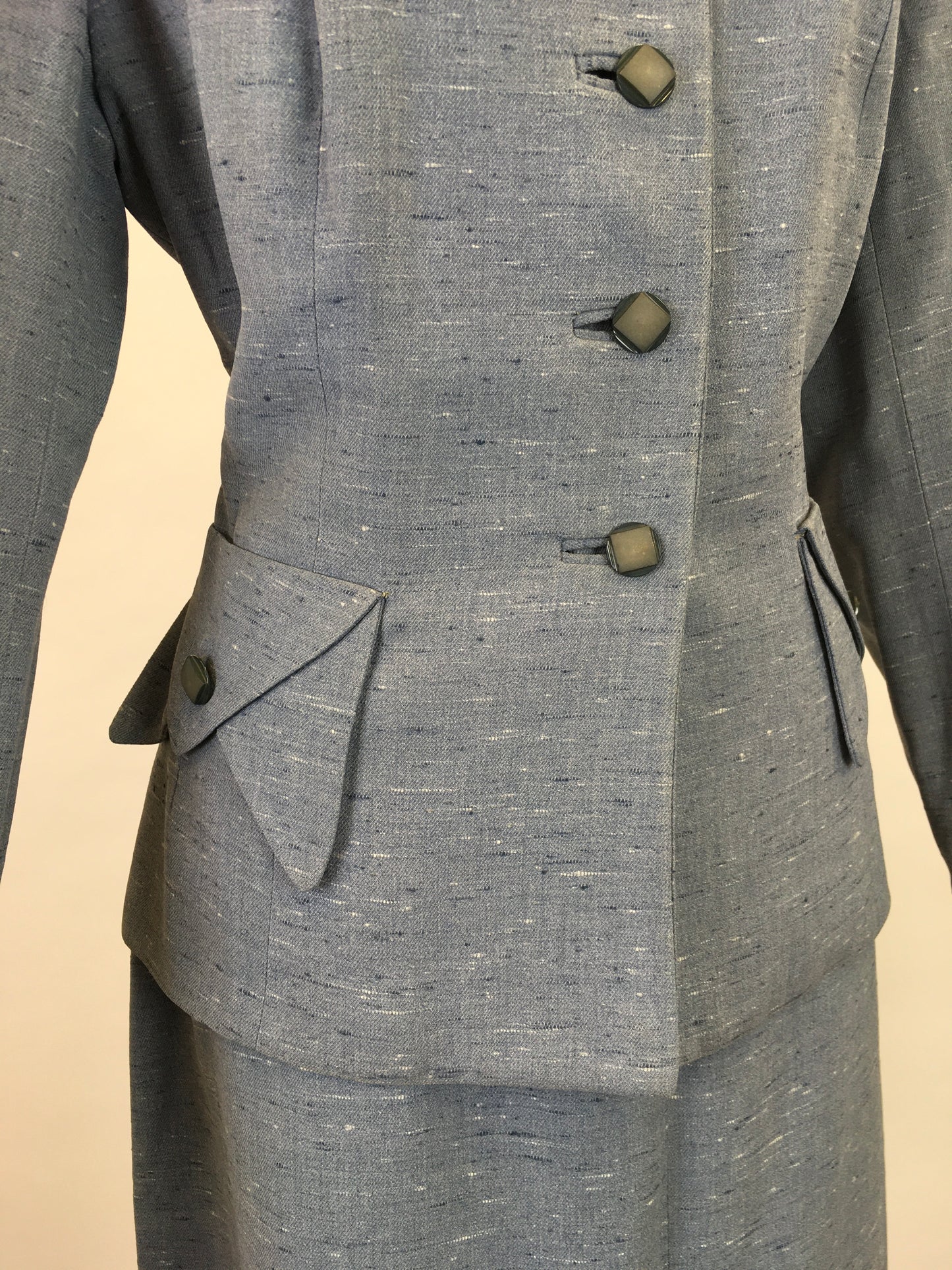 Original 1950s Atomic Fleck 2pc Suit - In a Lovely Powdered Blue