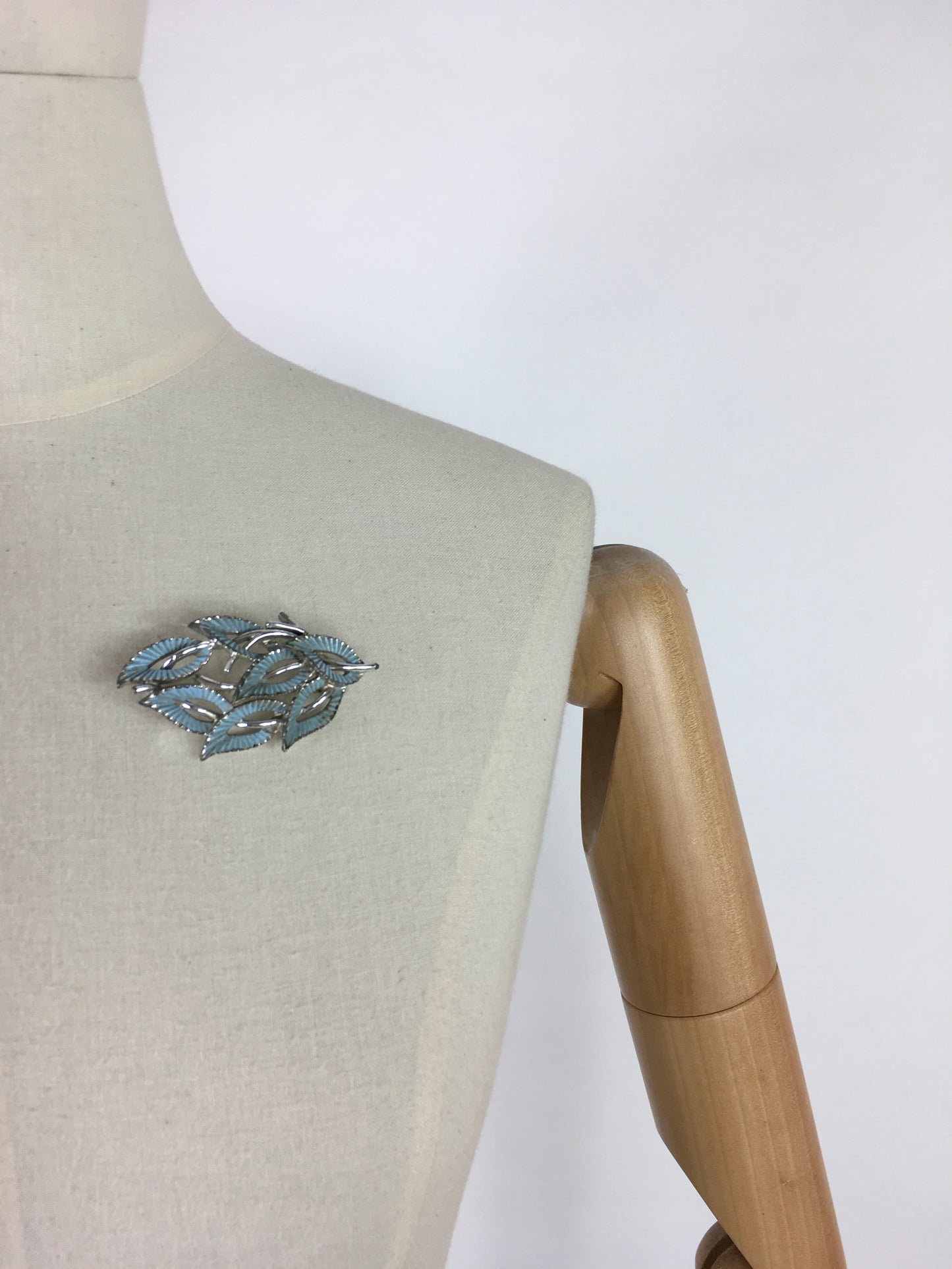 Original 1950s Powder Blue Brooch - Fabulous Shaped Piece of Costume Jewellery