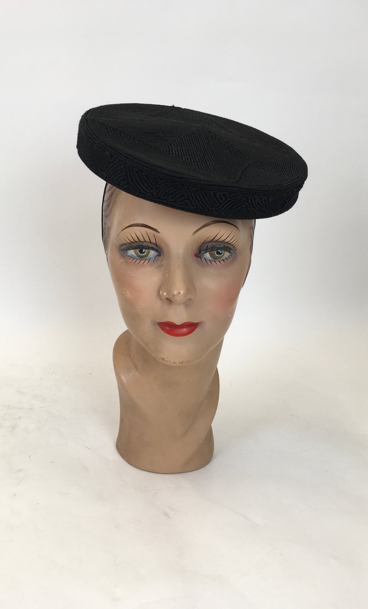 Original Sublime 1940's American Corde Tilt Hat - In Inky Black