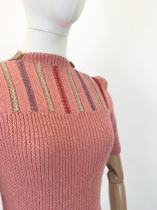 Recently Handknitted By ' Linda Boddison' - Original 1940's Reproduction Knitwear