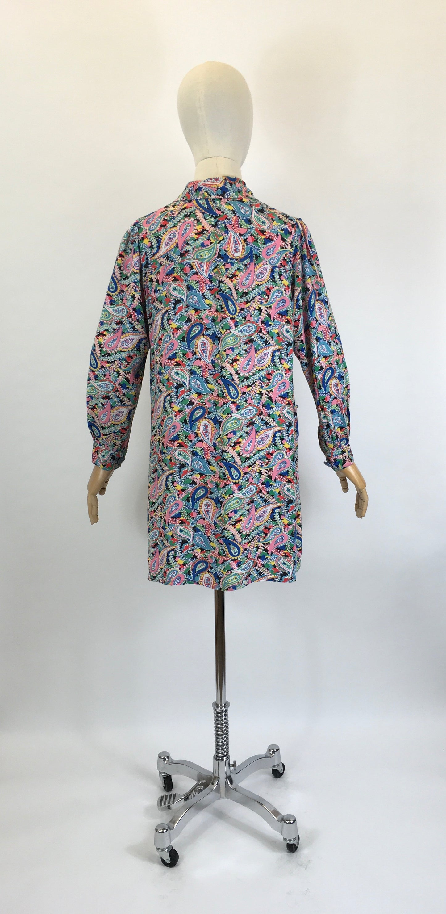 Original 1940’s CC41 Stunning Cotton Smock - In the Most Vibrant Floral & Paisley Print