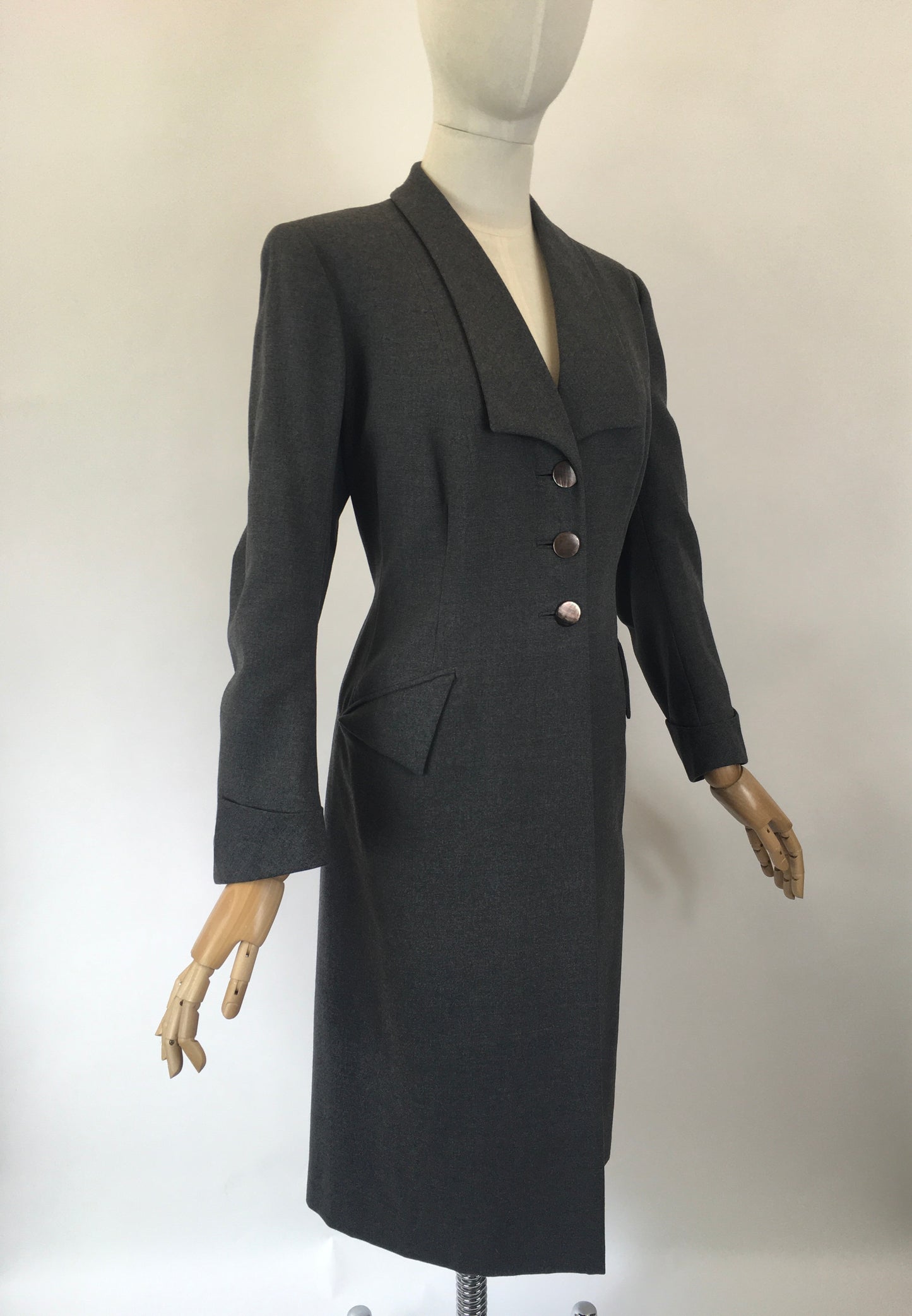 Original 1930’s Tailored Spring Weight Coat - In Grey