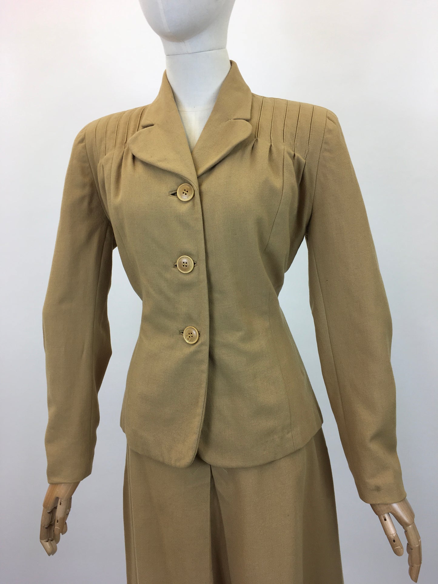 Original 1940's Fabulous Wool 2 pc Suit - In A Deep Mustard