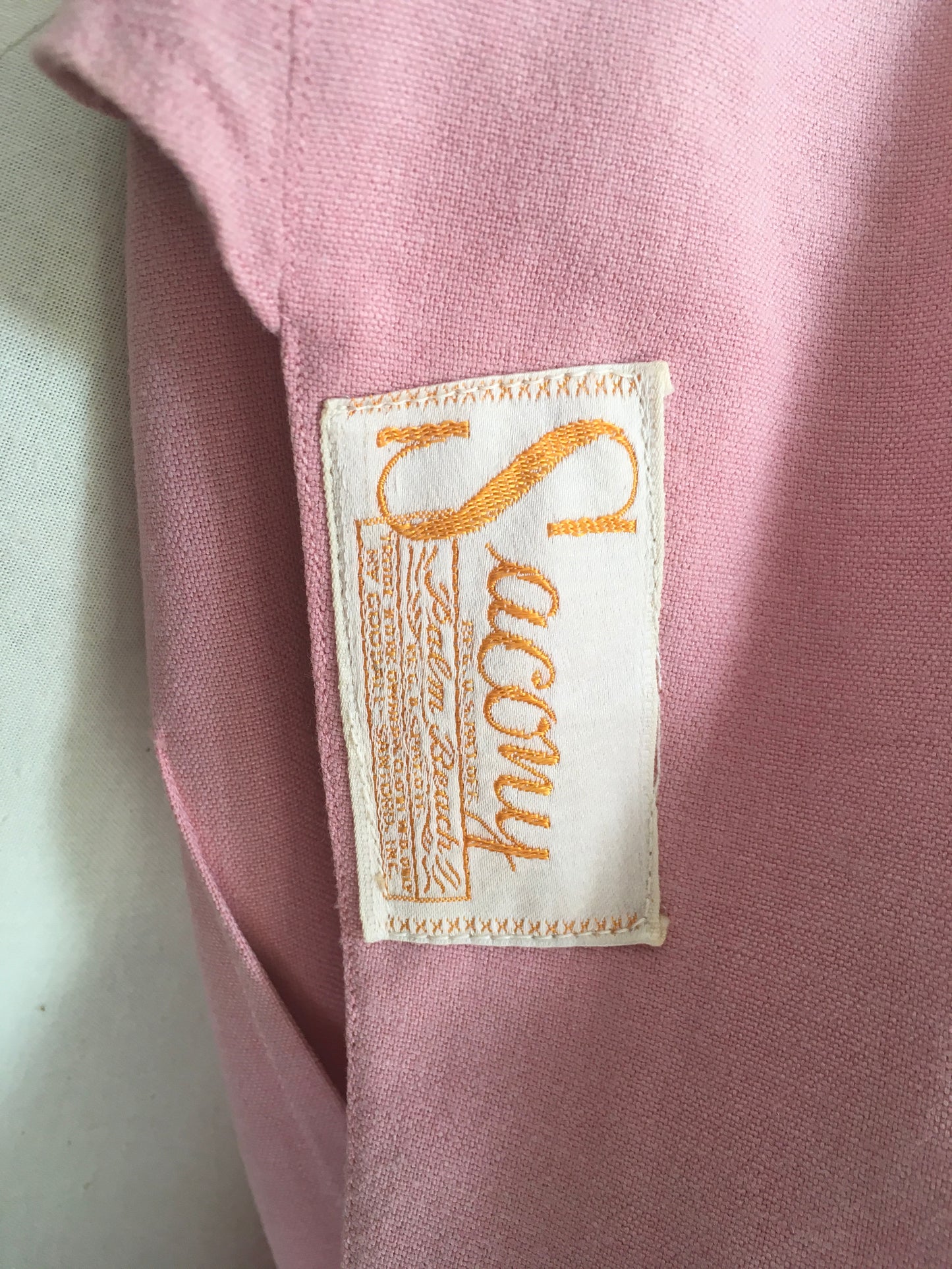Original 1940’s Lightweight Summer Jacket In Blush - ‘ Sacony Palm Beach’ Label