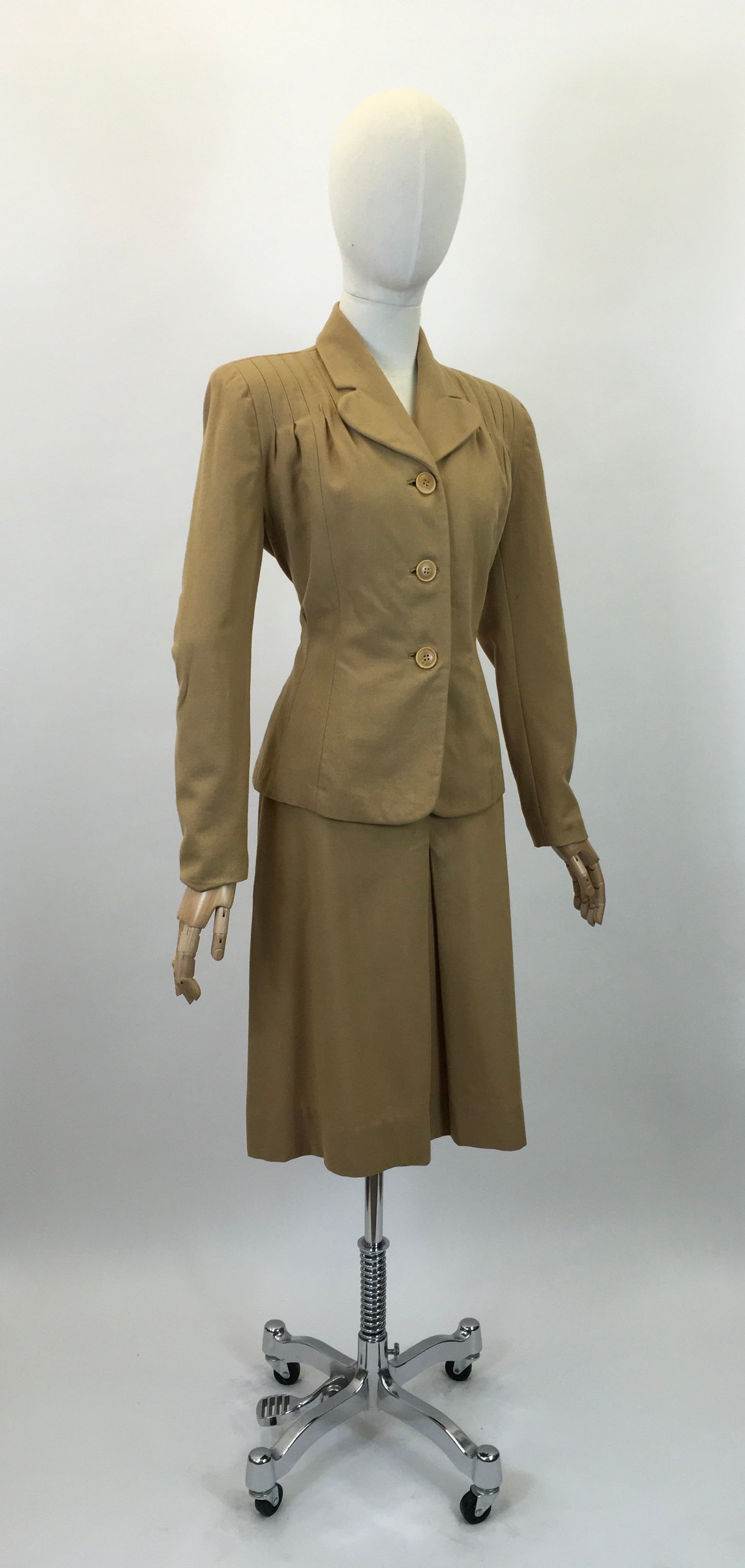 Original 1940's Fabulous Wool 2 pc Suit - In A Deep Mustard