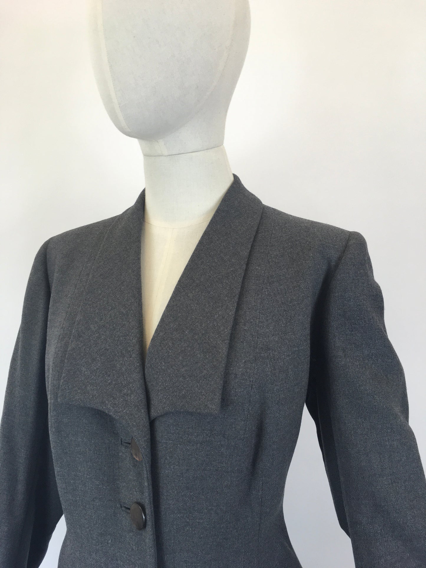 Original 1930’s Tailored Spring Weight Coat - In Grey