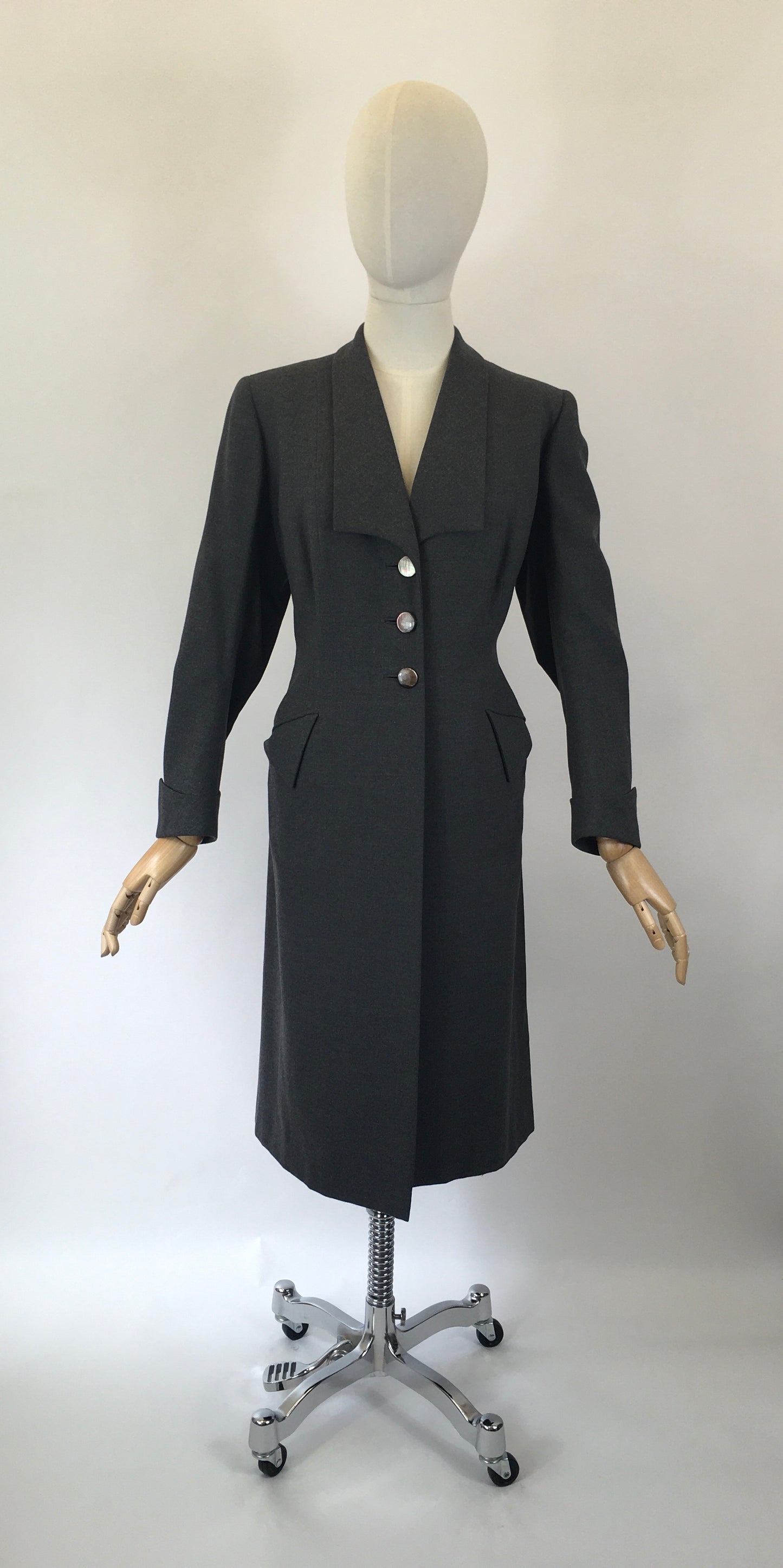 Original 1930’s Tailored Spring Weight Coat - In Grey