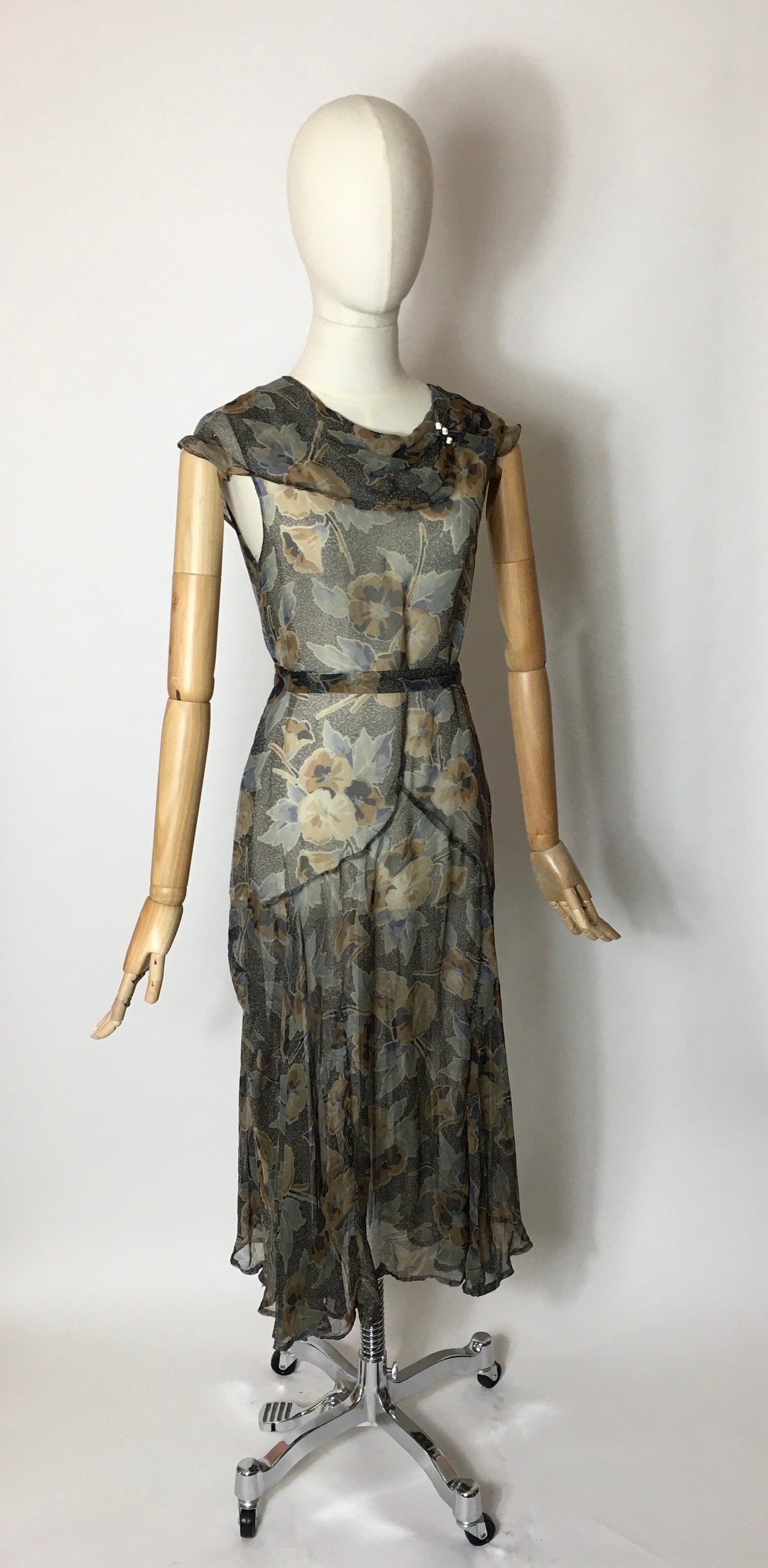 Original 1930’s 2 Piece Dress & Jacket Set in Stunning Deco Pallet - A Festival Of Vintage Fashion Show Exclusive