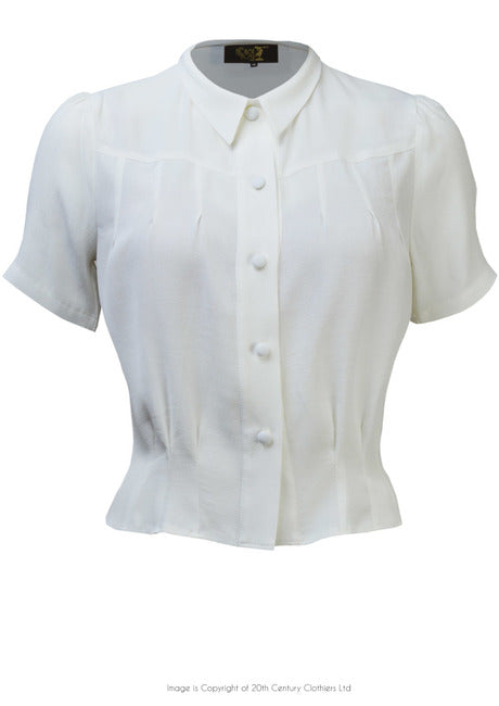 House of Foxy 1930’s Bonnie Blouse - In Ivory