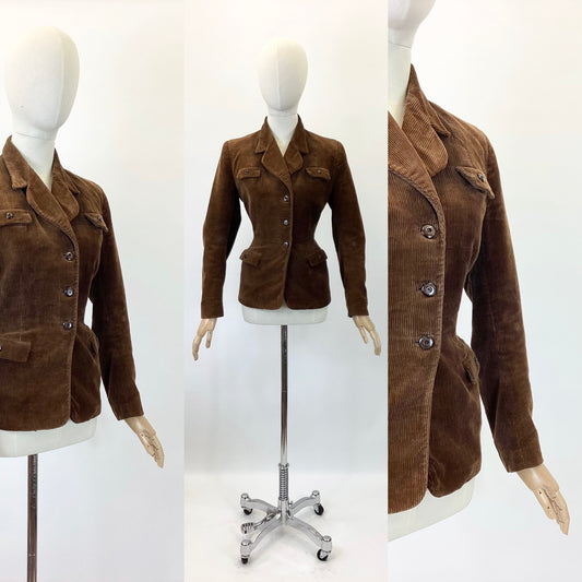 Original Darling 1940’s Needlecord Jacket - In Chocolate Brown