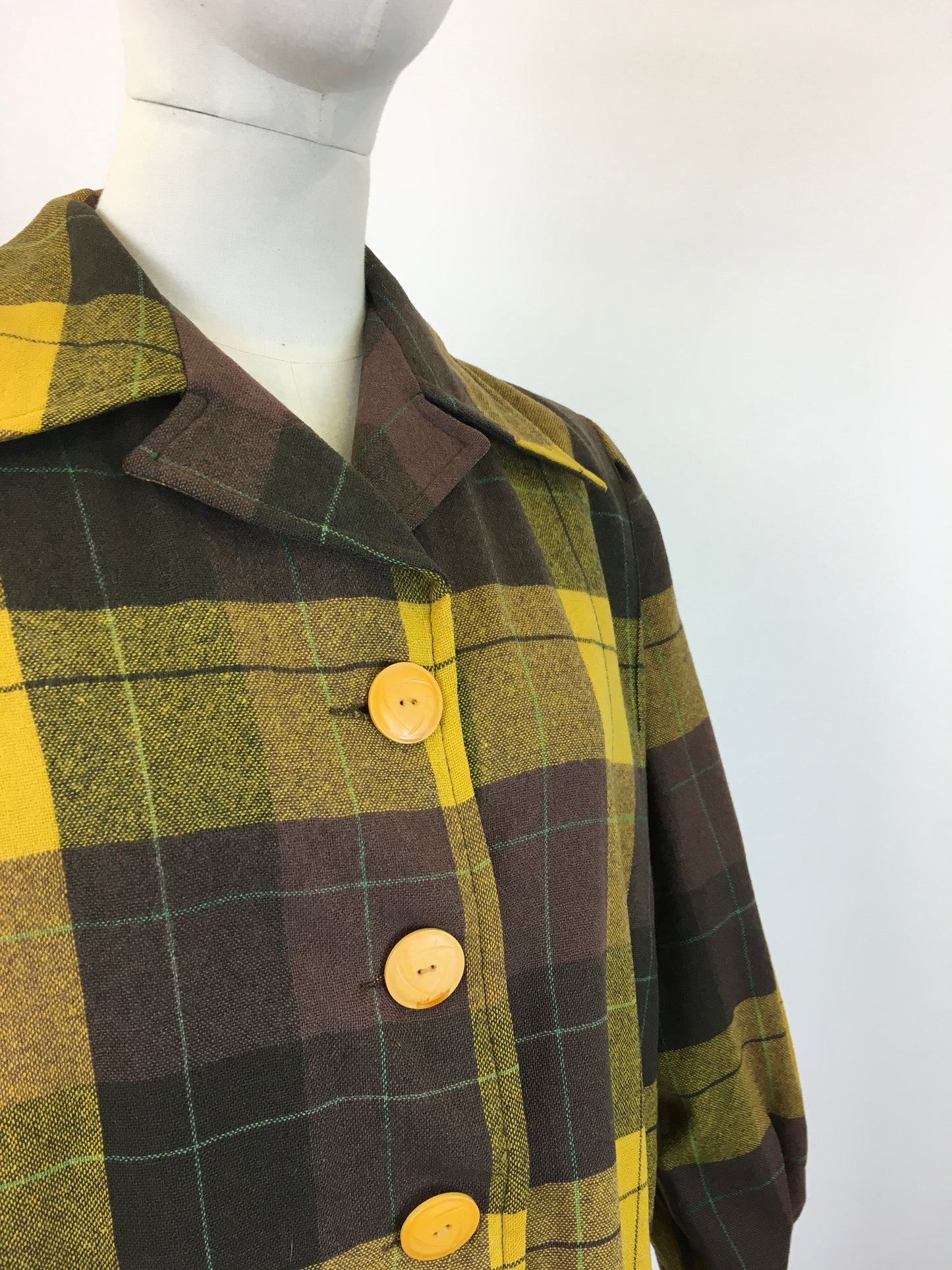 Original Fabulous 1940's Pendelton Jacket - In Warm Brown, Mustard and Bottle Green