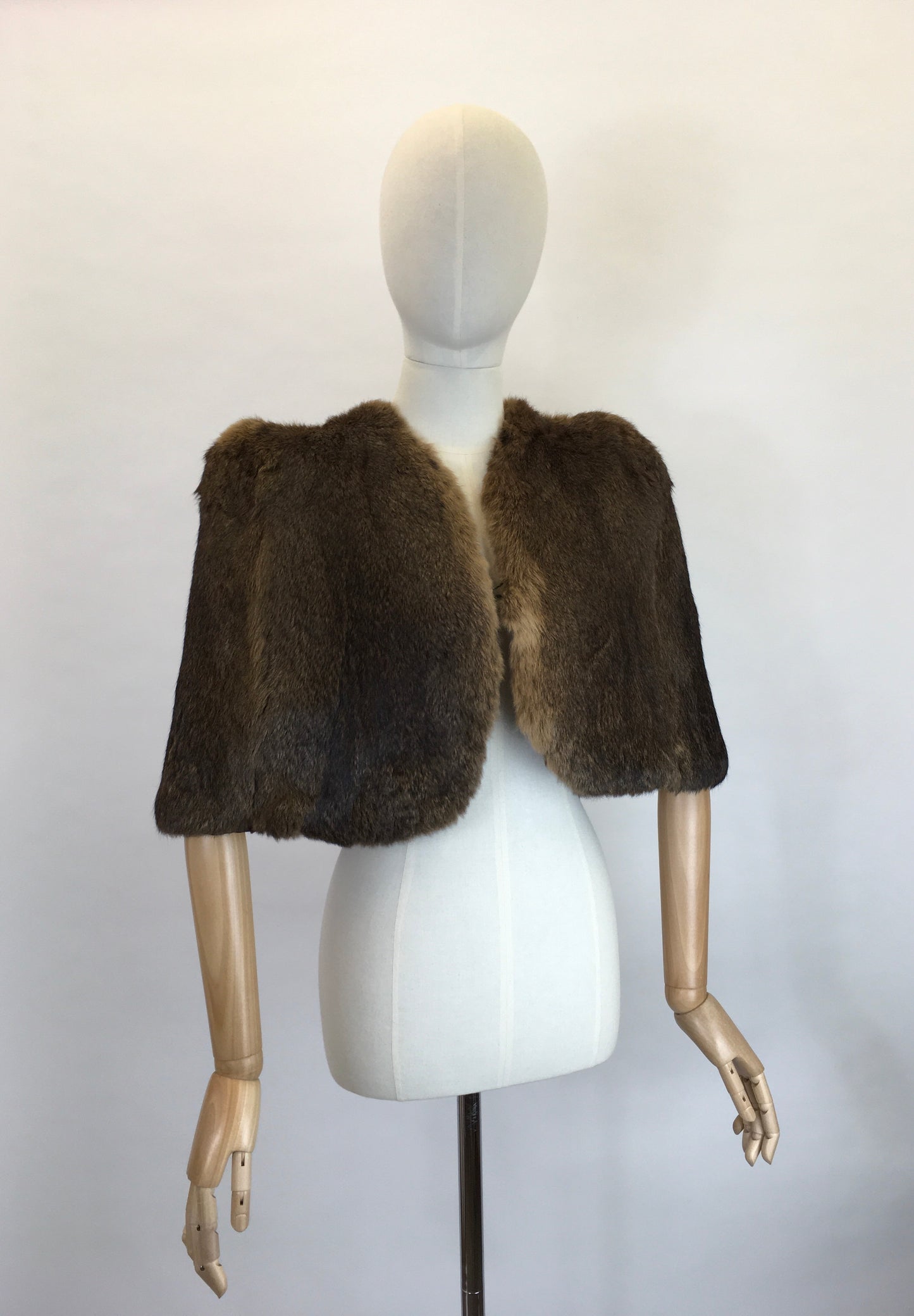 Original 1940’s Rabbit Fur Cape - In A Lovely Warm Brown