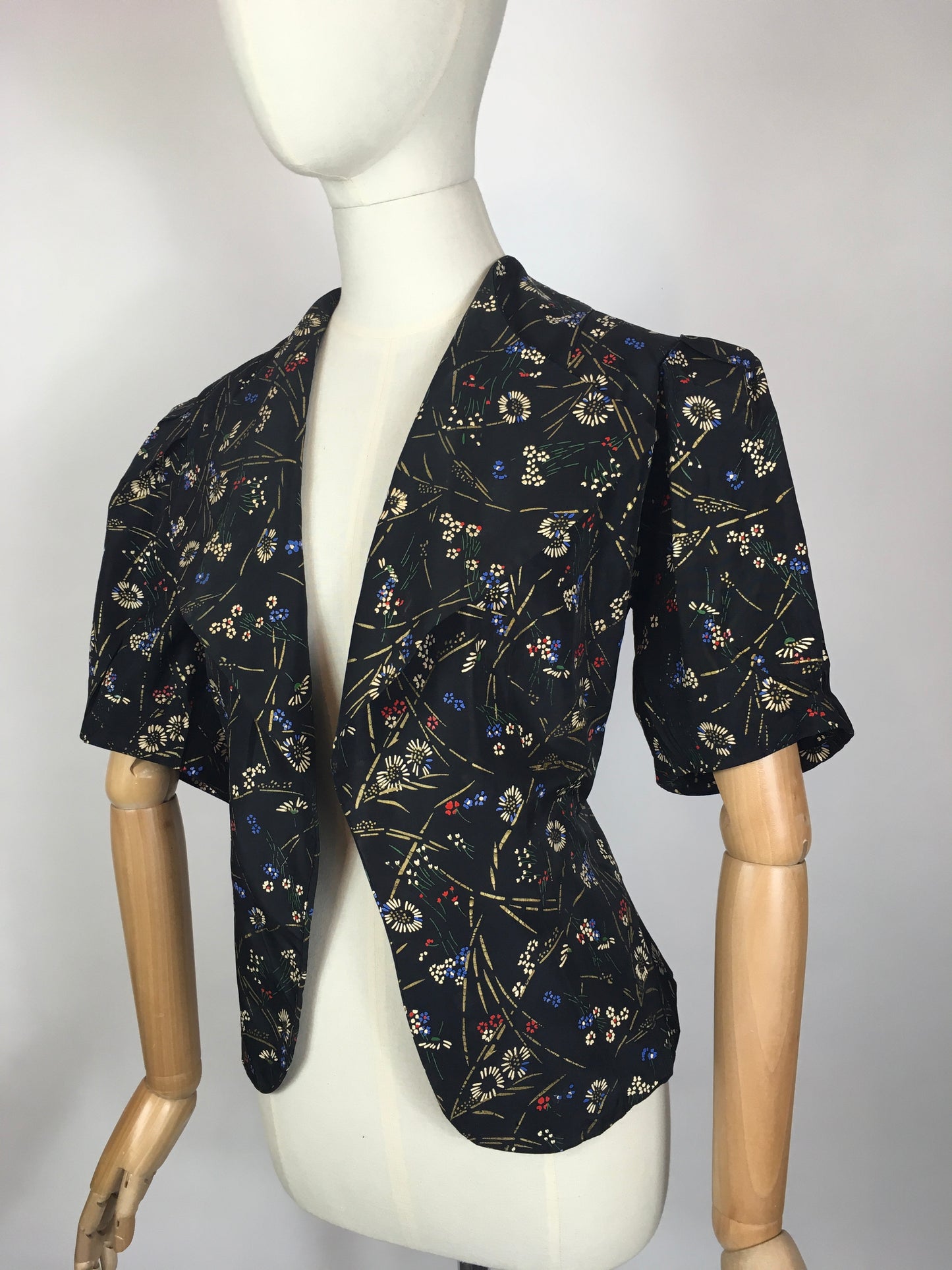 Original 1930’s Exquisite Handpainted Floral Jacket - British Made by ‘ Bermella’ Label