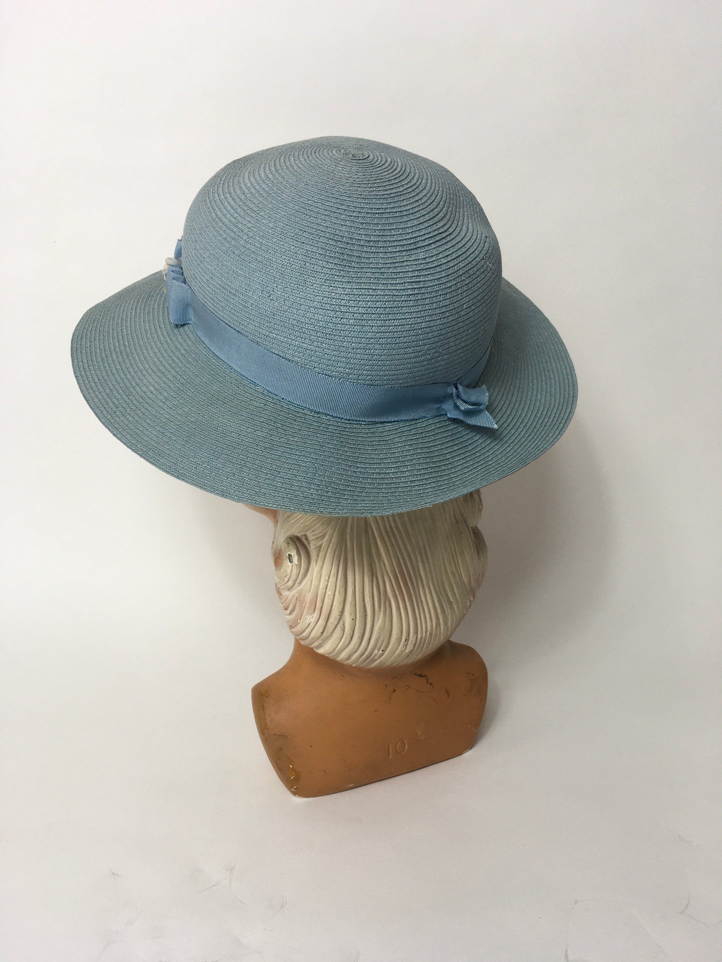 RESERVED FOR B - DO NOT BUY - Original Late 1930’s Cornflower Blue Hat with Original Cream Flowers - Festival of Vintage Fashion Show Exclusive