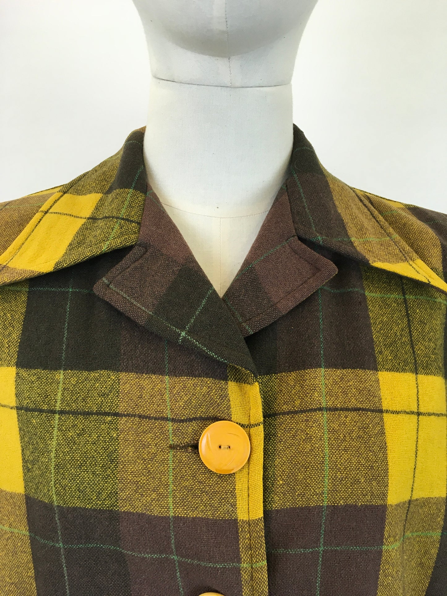 Original Fabulous 1940's Pendelton Jacket - In Warm Brown, Mustard and Bottle Green