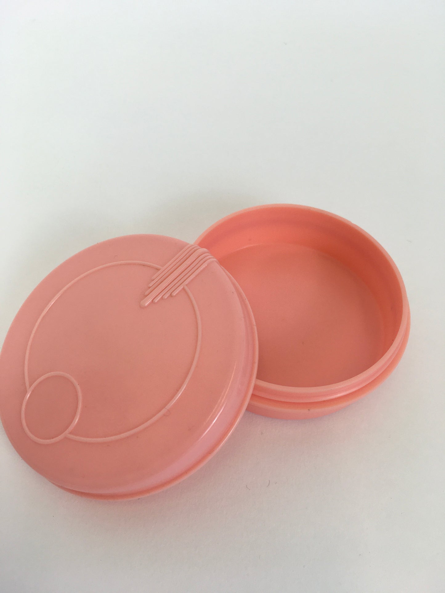 Original 1930’s / 1940’s Celluloid Vanity Pot - In A Soft Powdered Pink Perfect For A Vintage Vanity