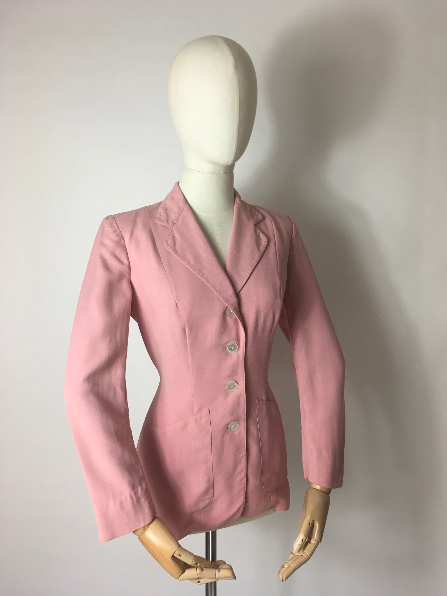 Original 1940’s Lightweight Summer Jacket In Blush - ‘ Sacony Palm Beach’ Label