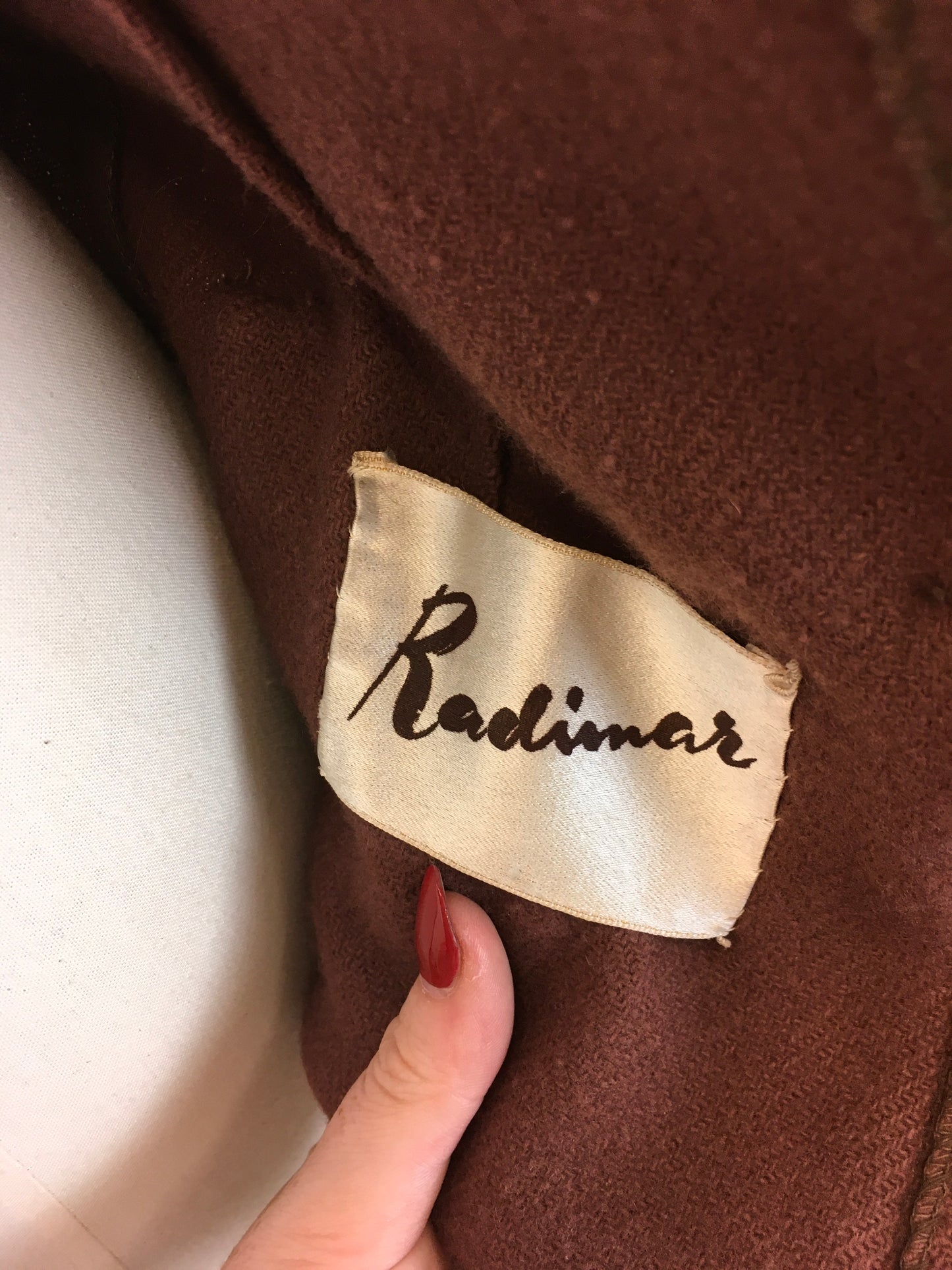 Original 1940's Darling Woollen Jacket - In A Caramel Brown With Green Piping