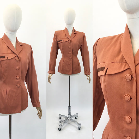 Original 1950's Amazing Lilli Ann Jacket - In A Warm Cinnamon Orange