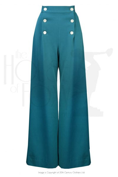 House of Foxy 1930’s Sailor Pants in Teal