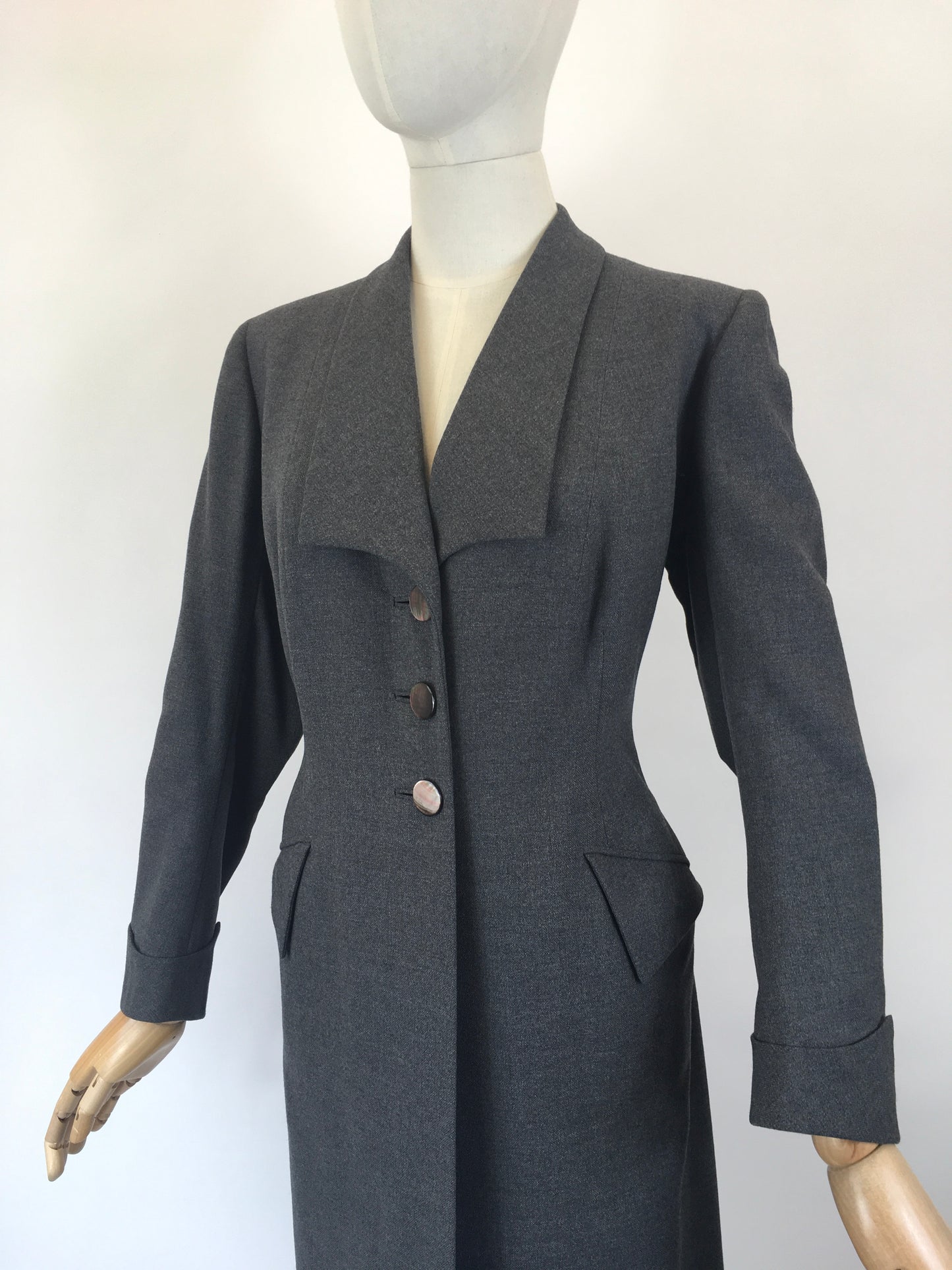 Original 1930’s Tailored Spring Weight Coat - In Grey