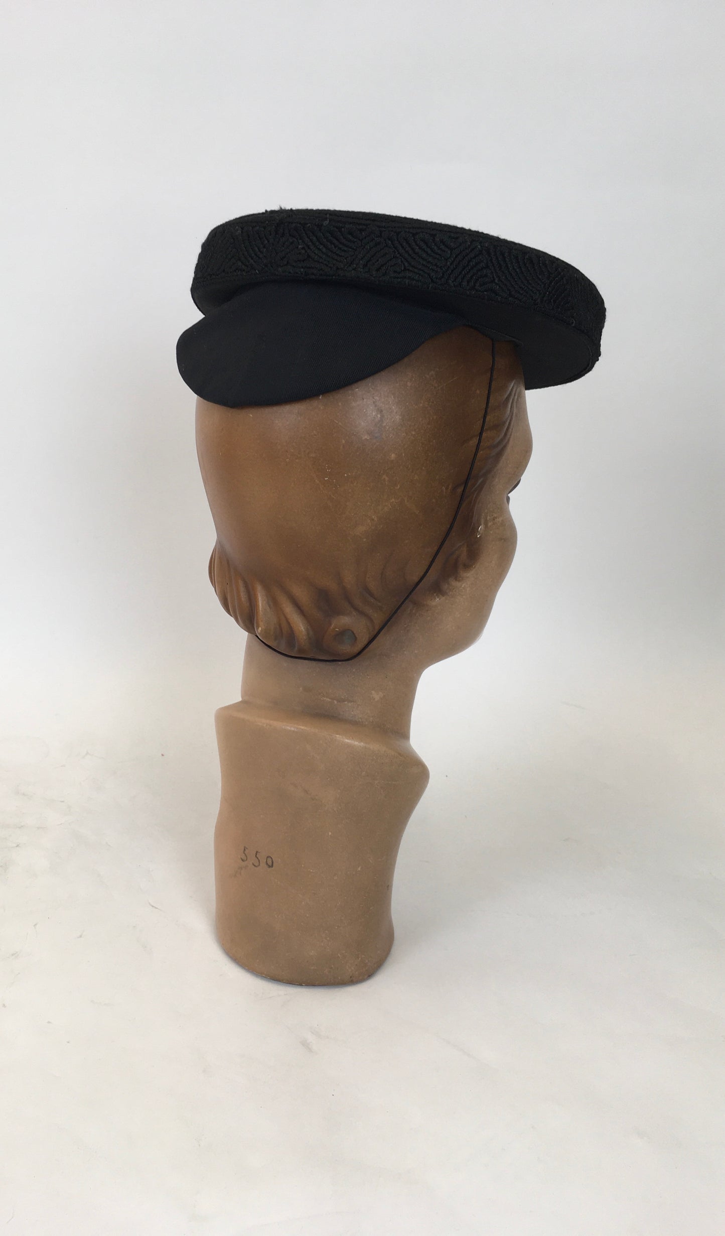 Original Sublime 1940's American Corde Tilt Hat - In Inky Black