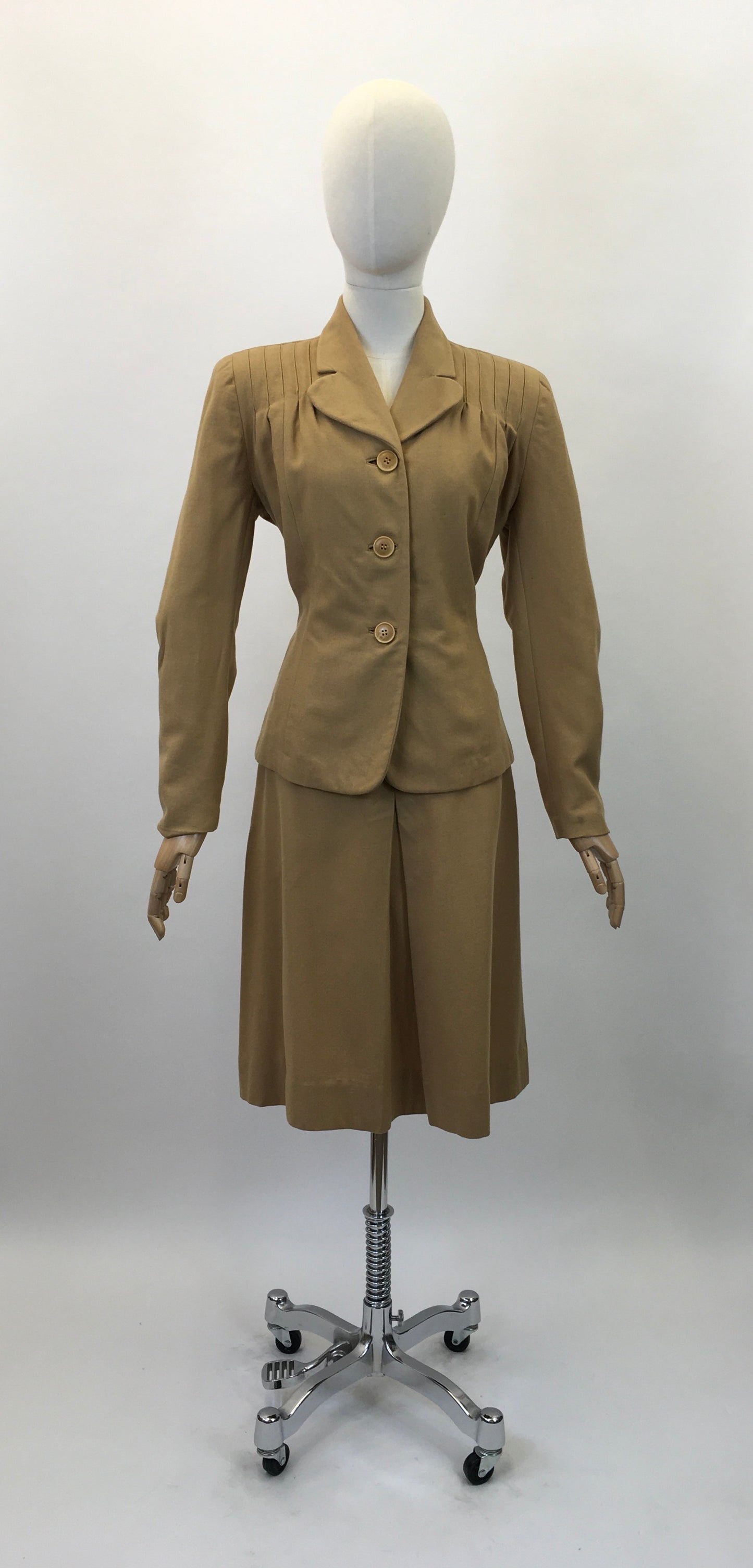 Original 1940's Fabulous Wool 2 pc Suit - In A Deep Mustard